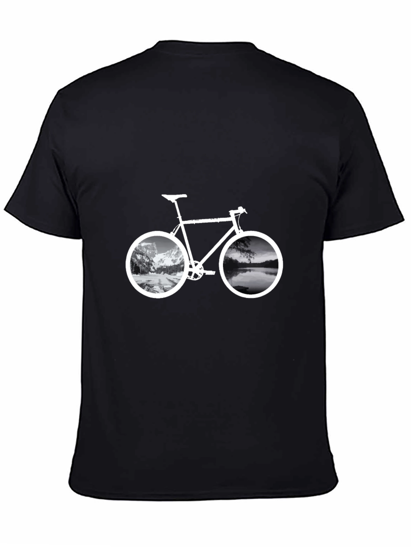 Mountain & Lake Bike Graphic T-Shirt