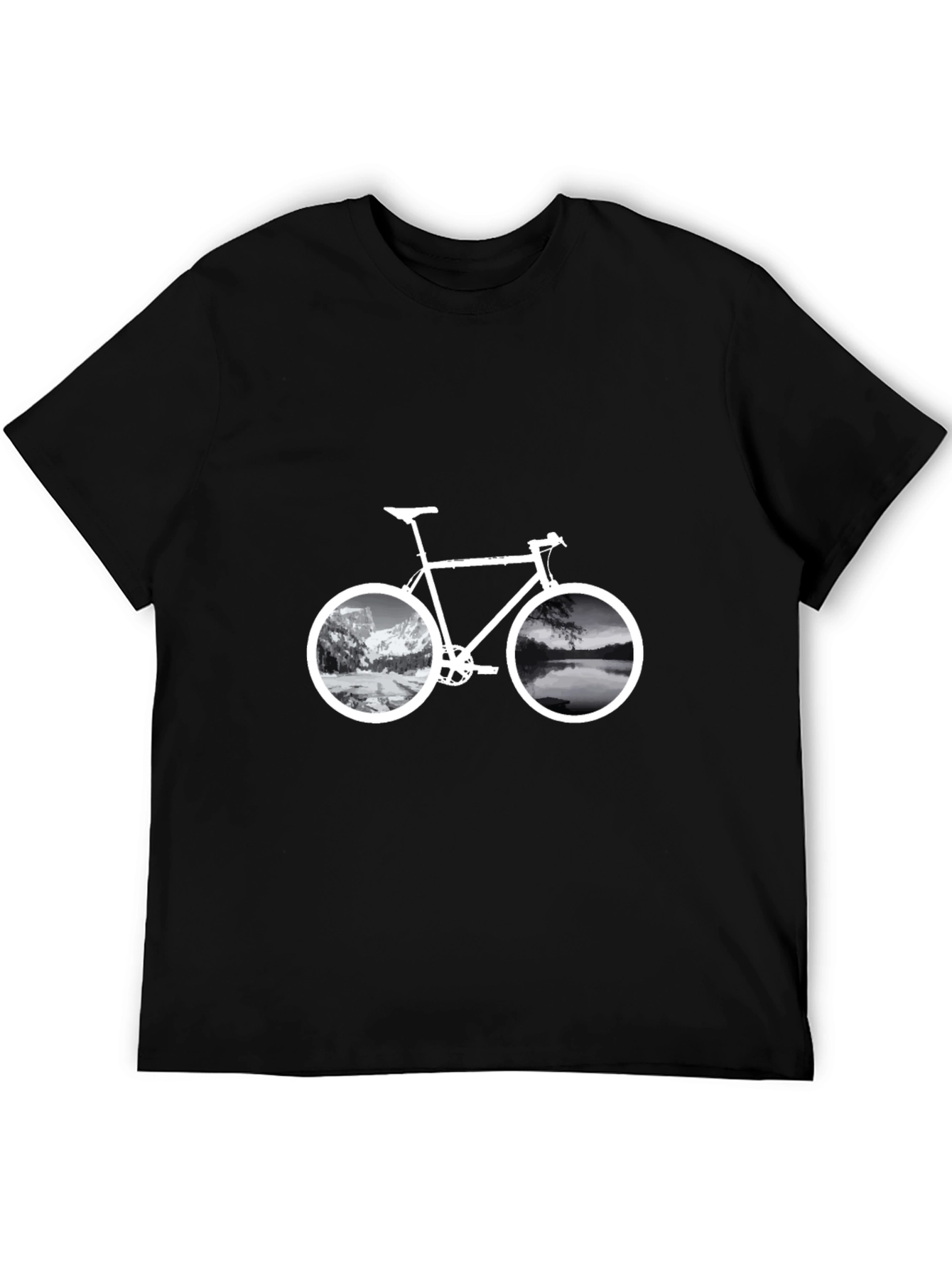 Mountain & Lake Bike Graphic T-Shirt