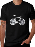 Mountain & Lake Bike Graphic T-Shirt