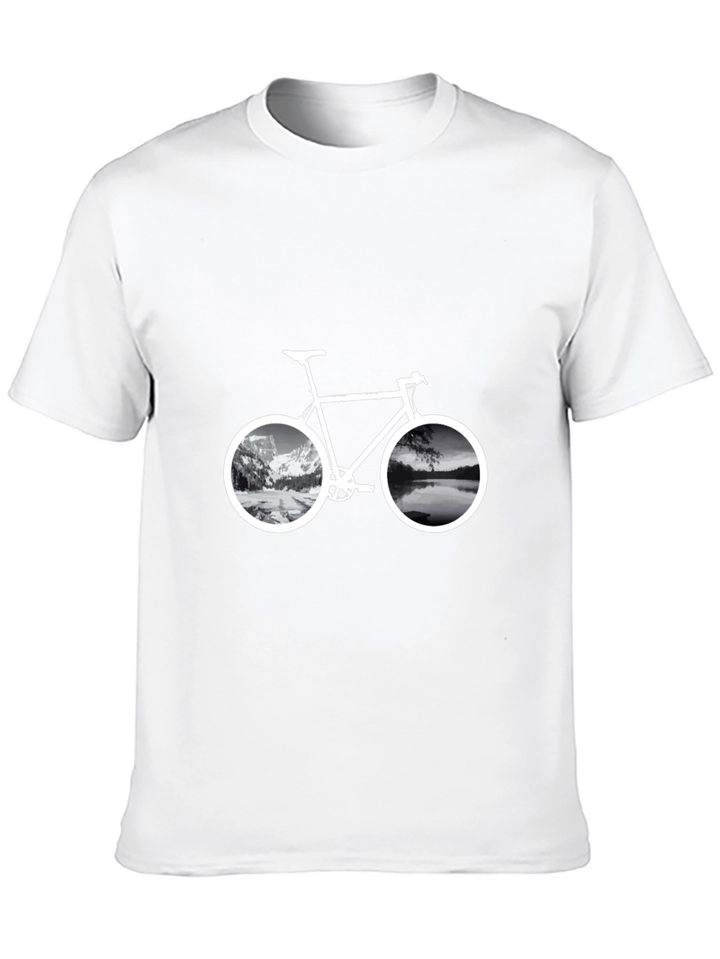Mountain & Lake Bike Graphic T-Shirt
