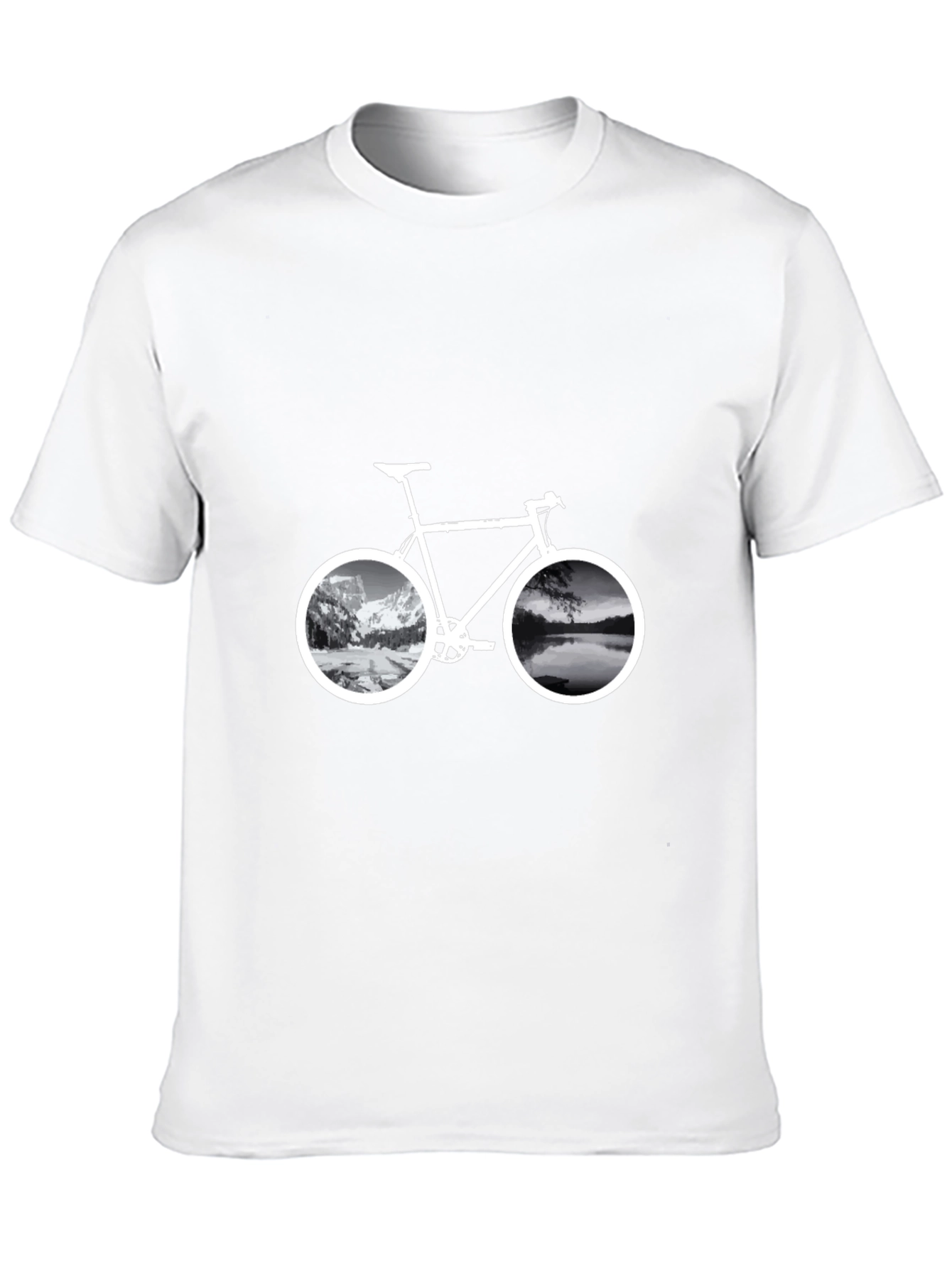 Mountain & Lake Bike Graphic T-Shirt
