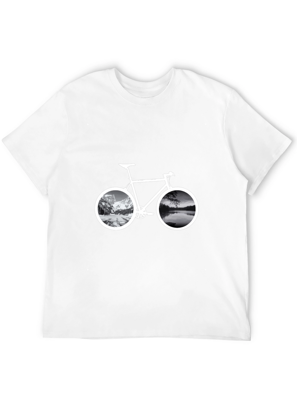Mountain & Lake Bike Graphic T-Shirt