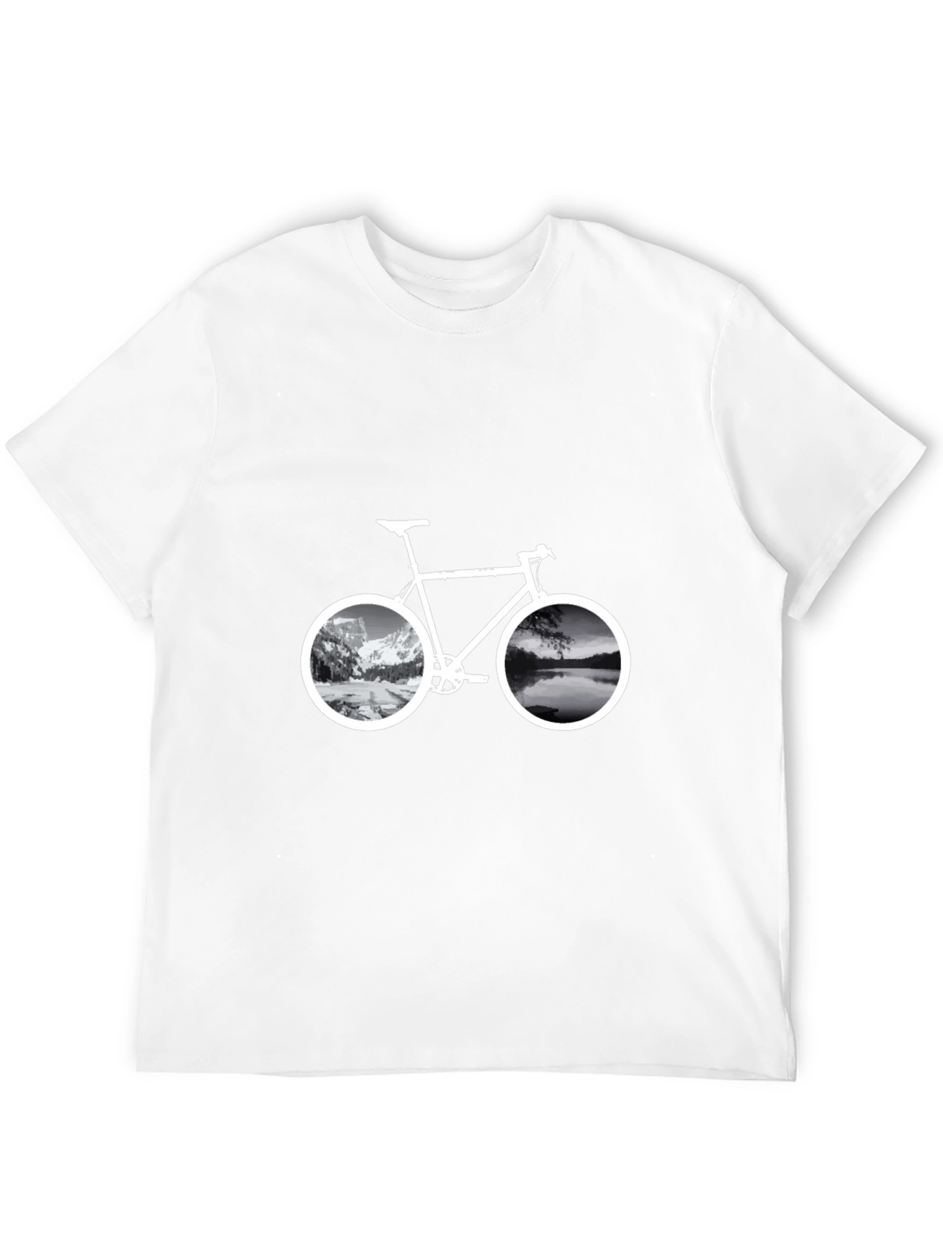 Mountain & Lake Bike Graphic T-Shirt