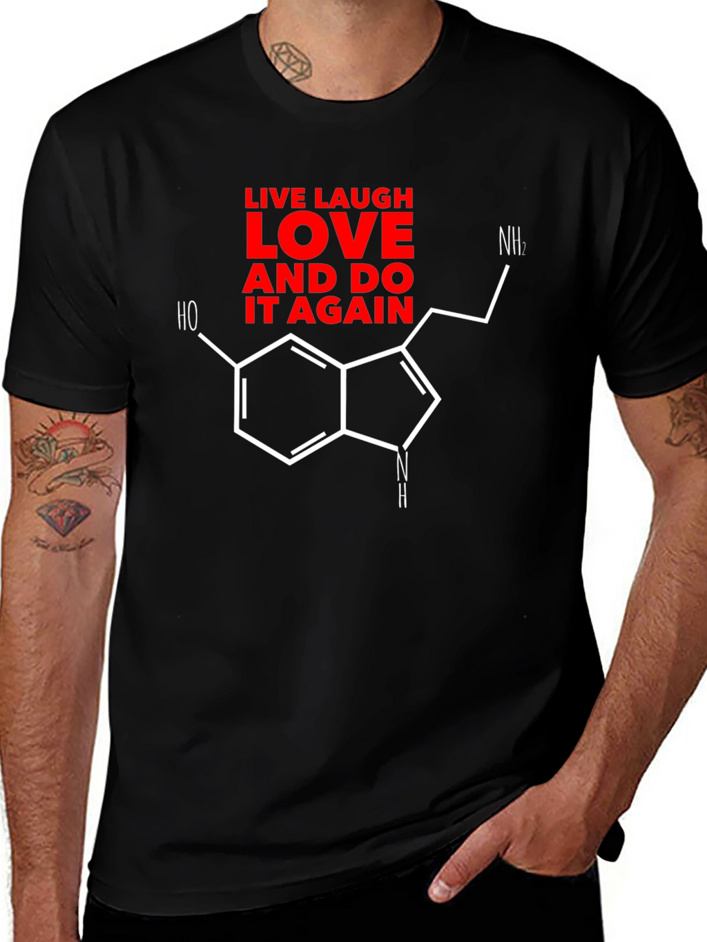 Live Laugh Love Molecule Graphic Tee