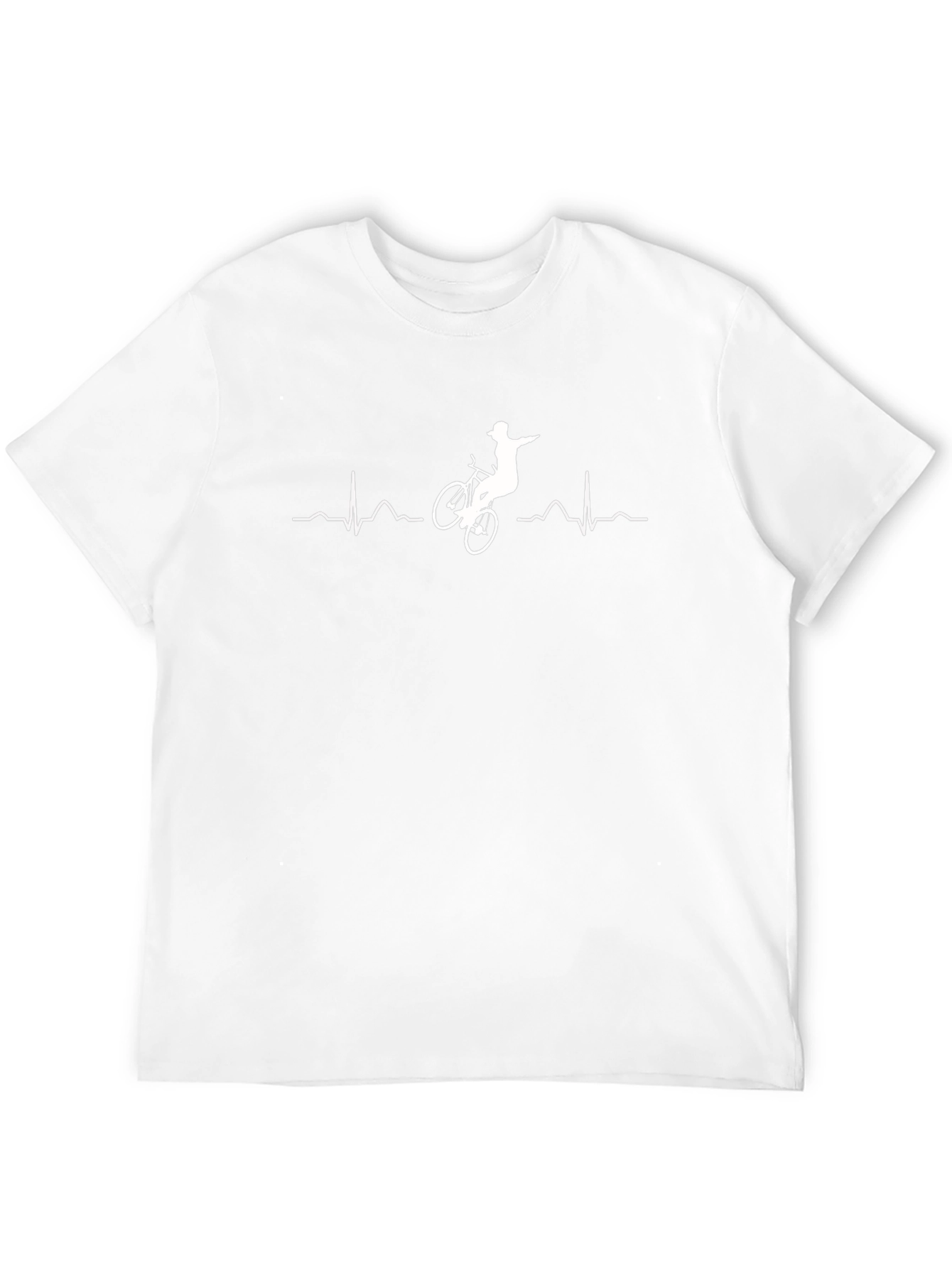 Mountain Biker Heartbeat Graphic Tee - Cool Rider Shirt