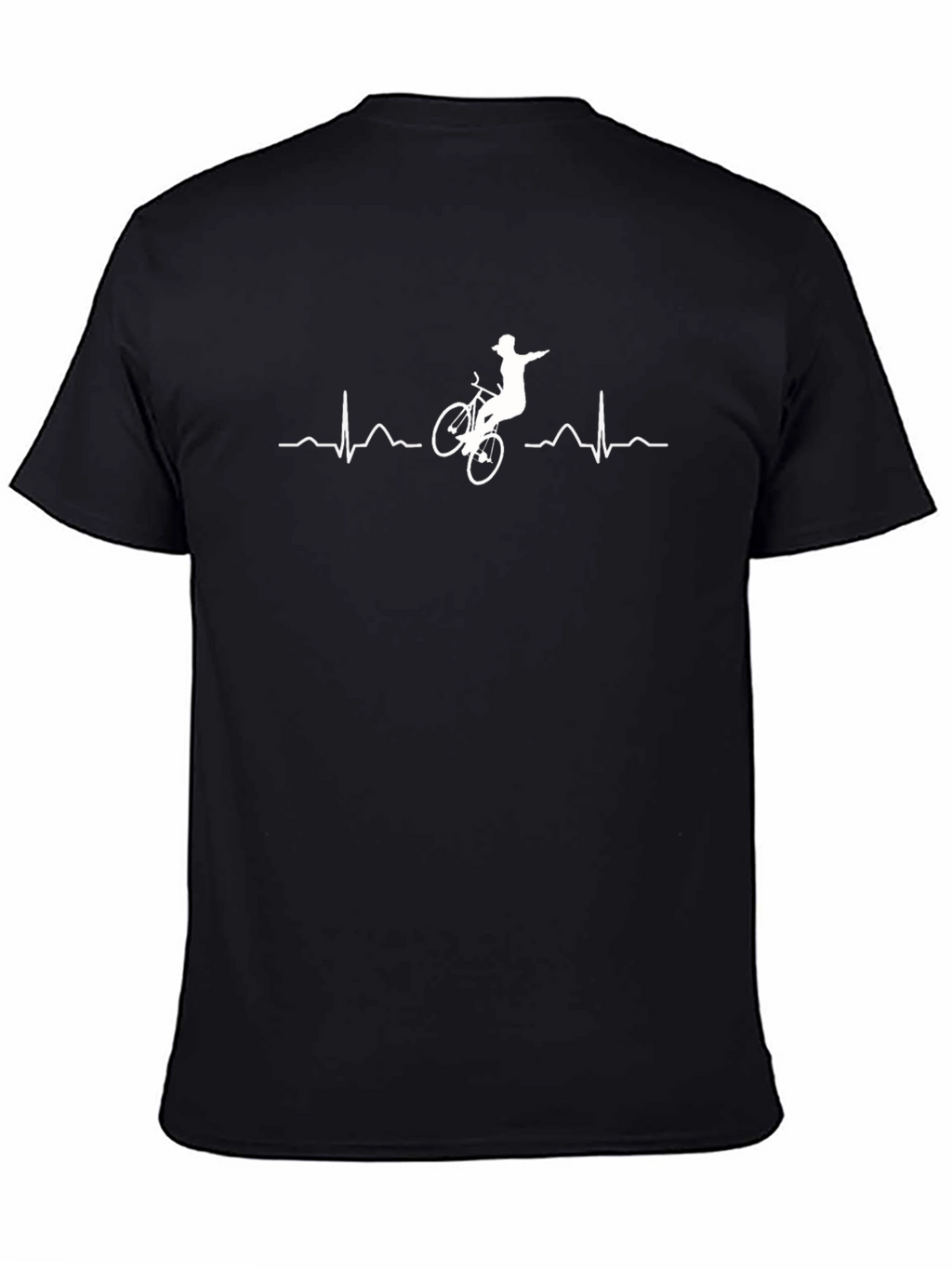 Mountain Biker Heartbeat Graphic Tee - Cool Rider Shirt