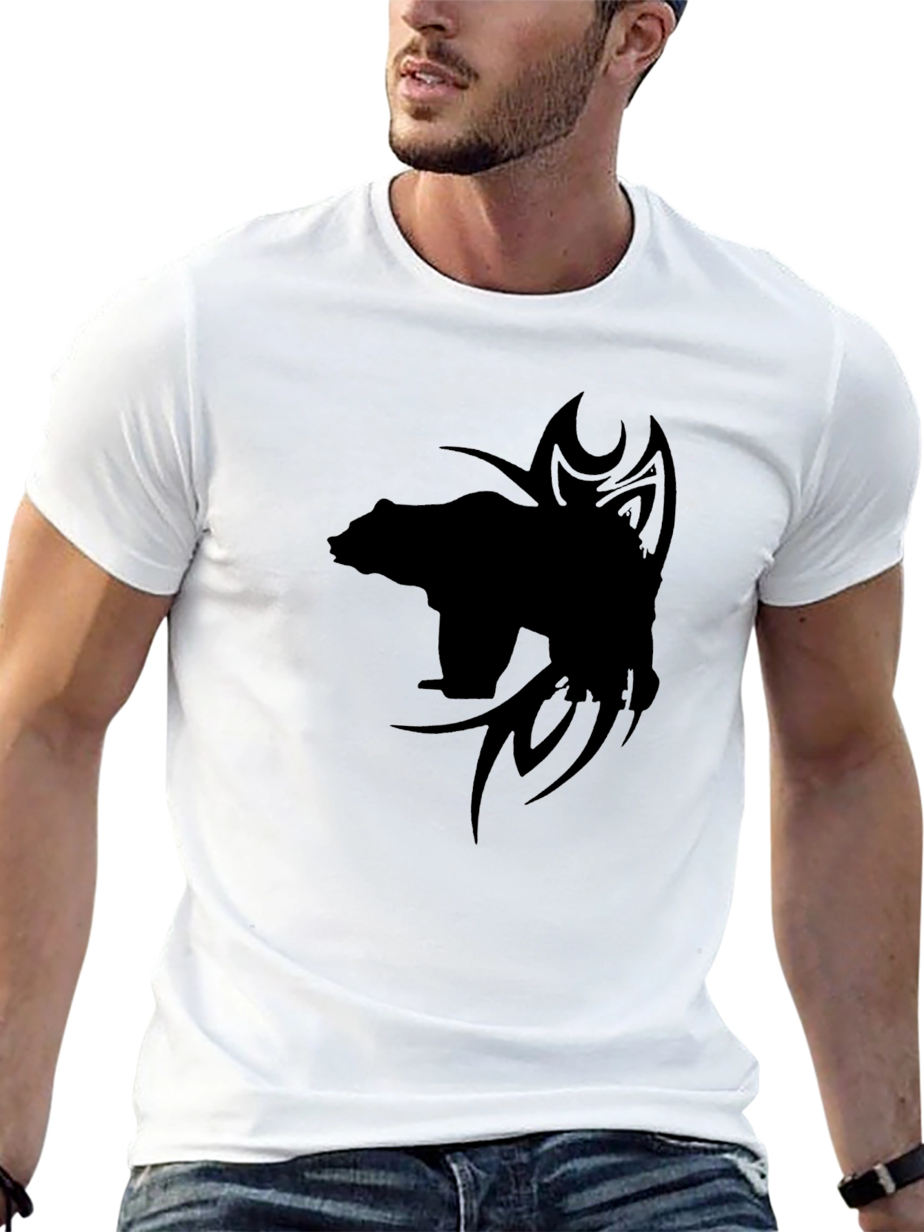 Black Bear Tribal Design T-Shirt