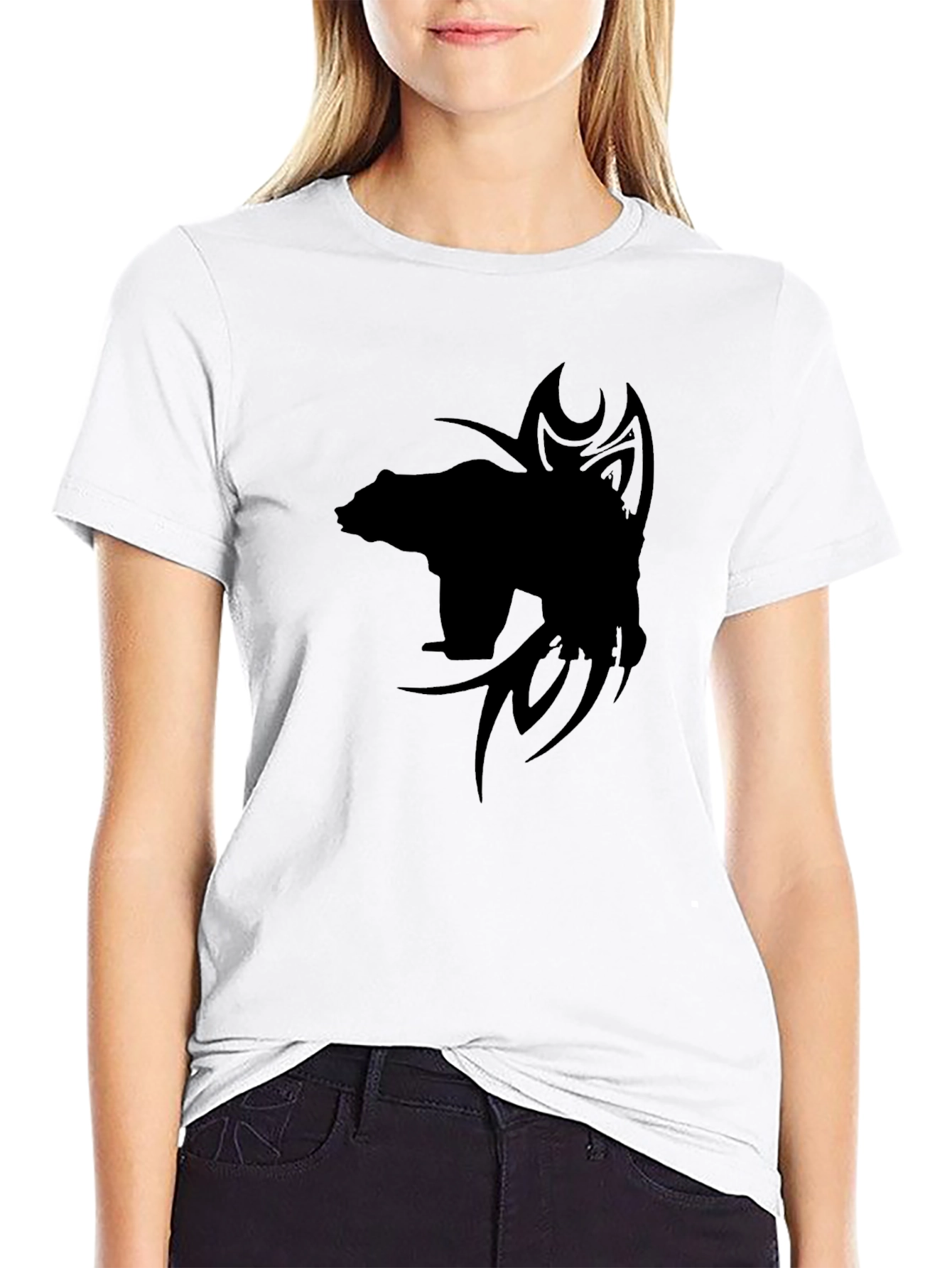 Black Bear Tribal Design T-Shirt