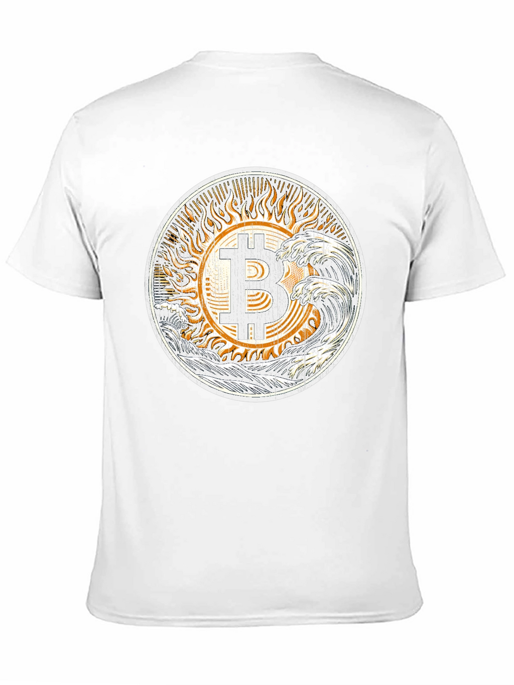 Bitcoin Sun & Waves Graphic T-Shirt - Black