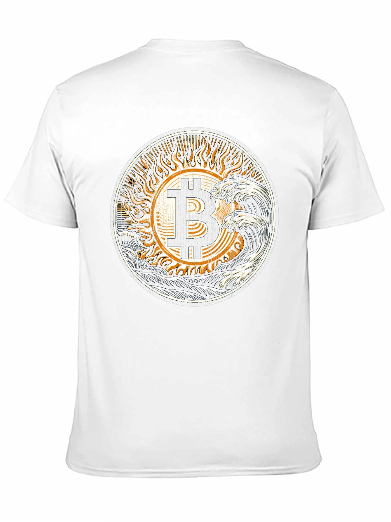 Bitcoin Sun & Waves Graphic T-Shirt - Black