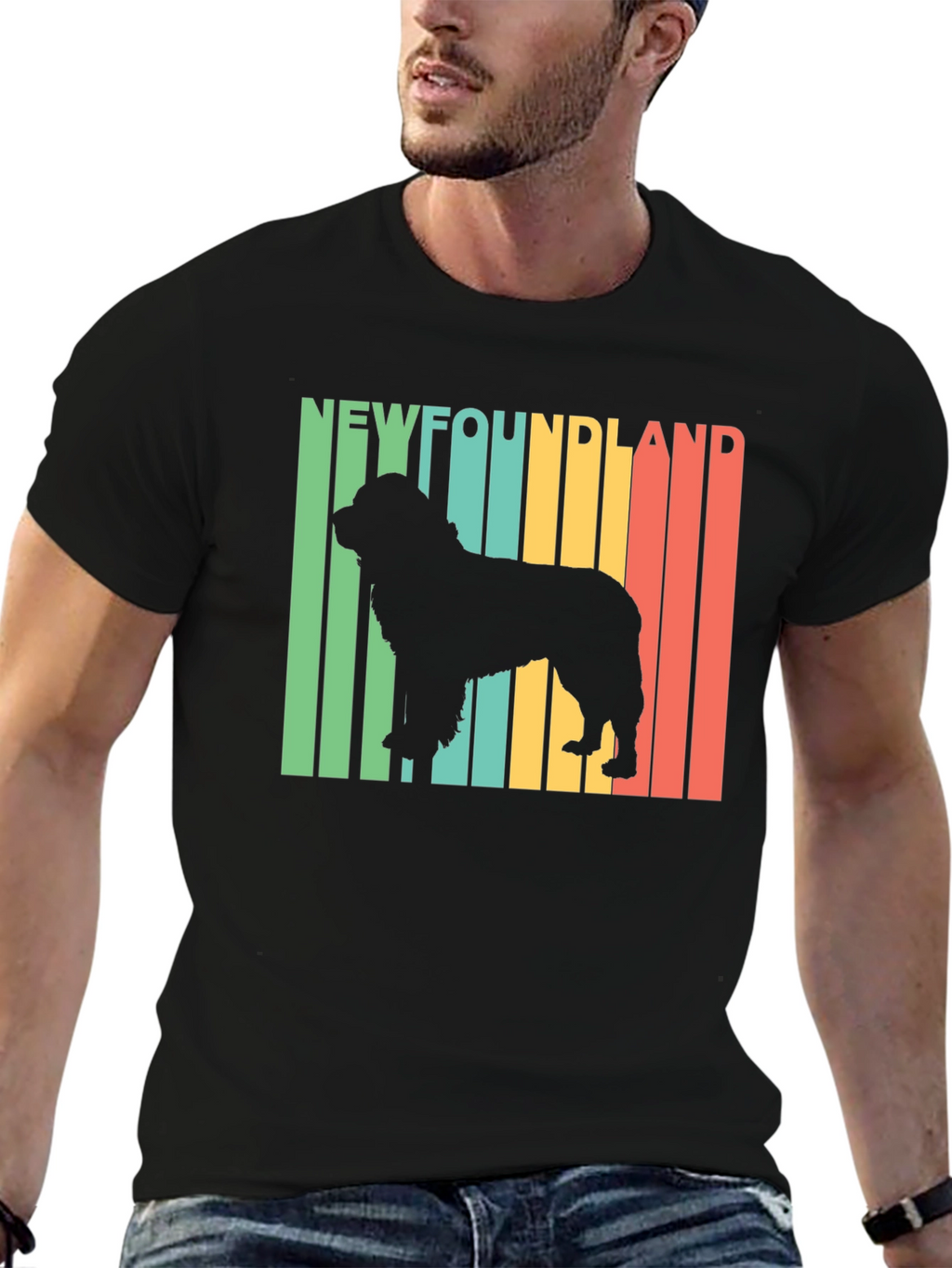 Newfoundland Dog Retro T-Shirt | Unisex