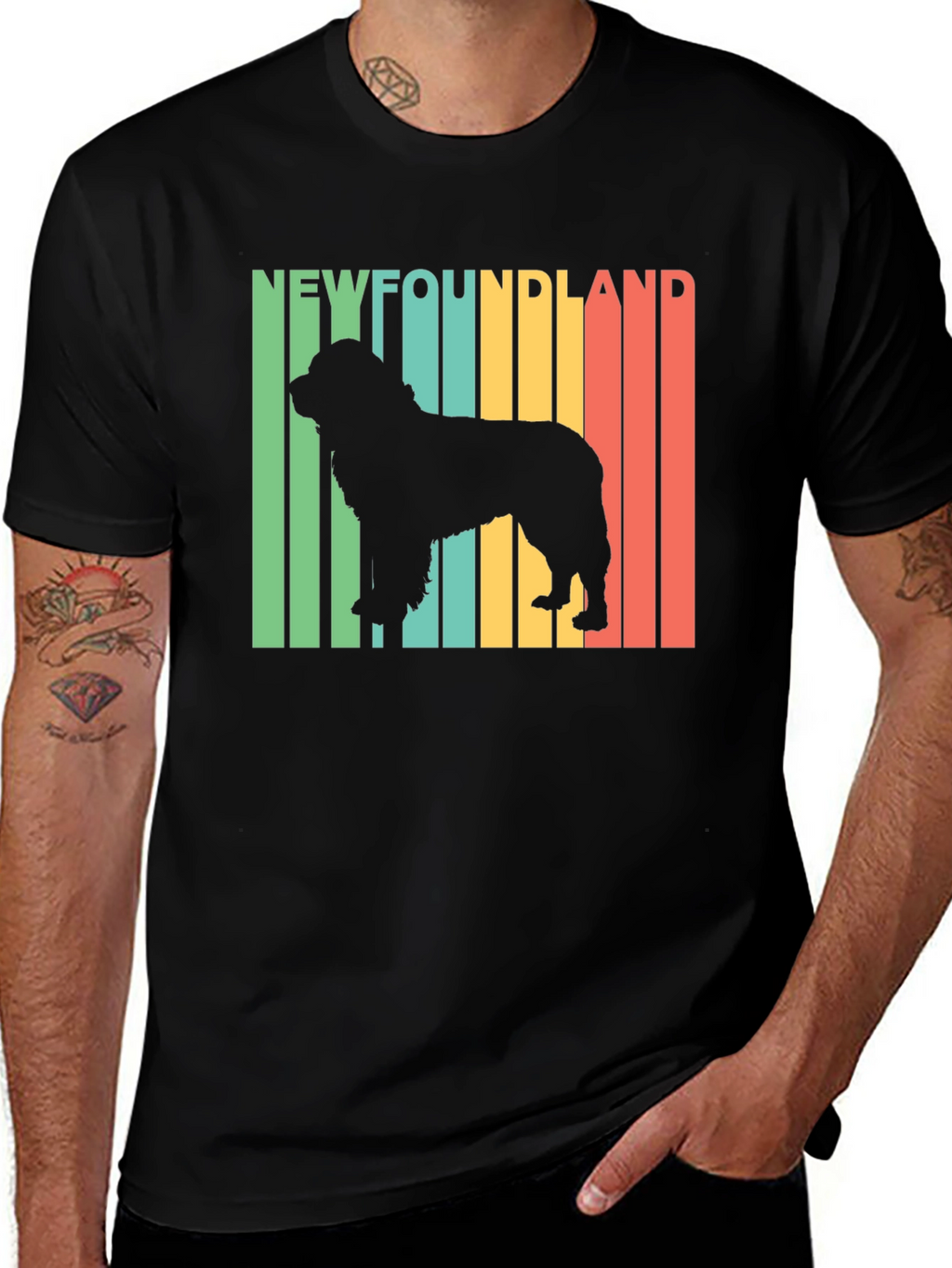 Newfoundland Dog Retro T-Shirt | Unisex