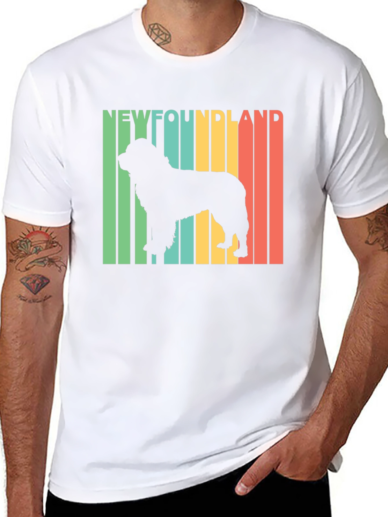 Newfoundland Dog Retro T-Shirt | Unisex
