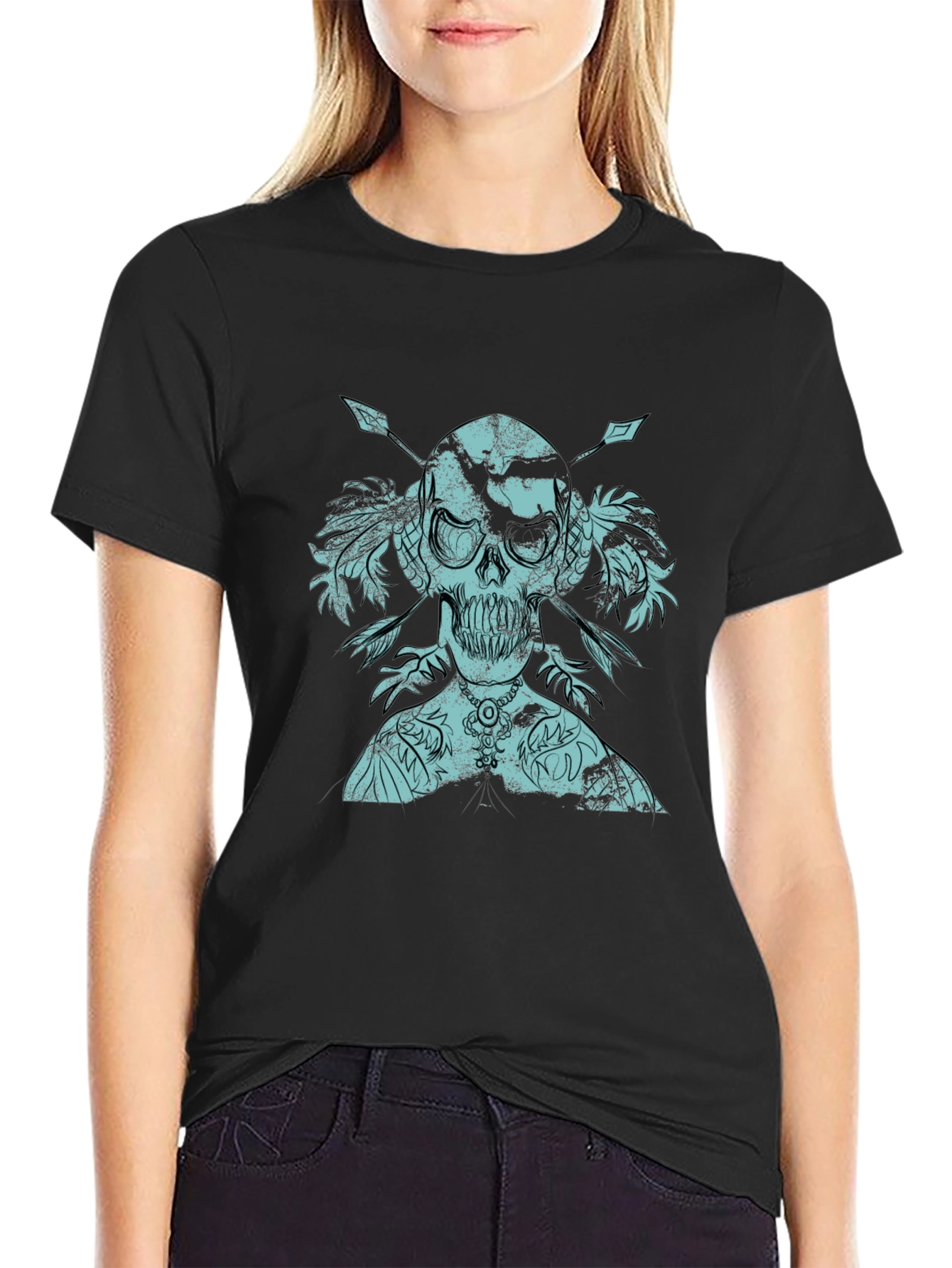 Skull & Arrows Graphic Print Tee