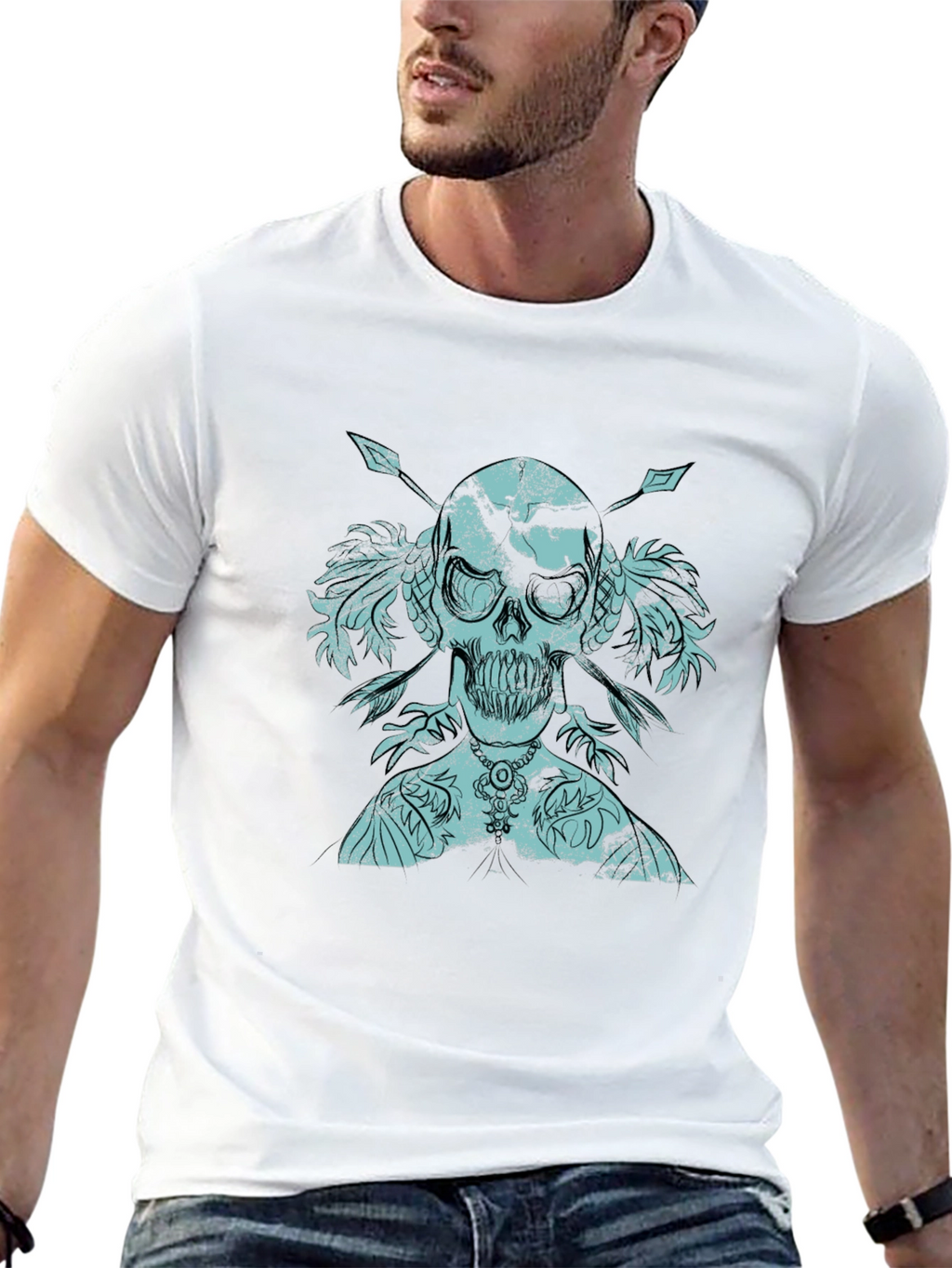 Skull & Arrows Graphic Print Tee