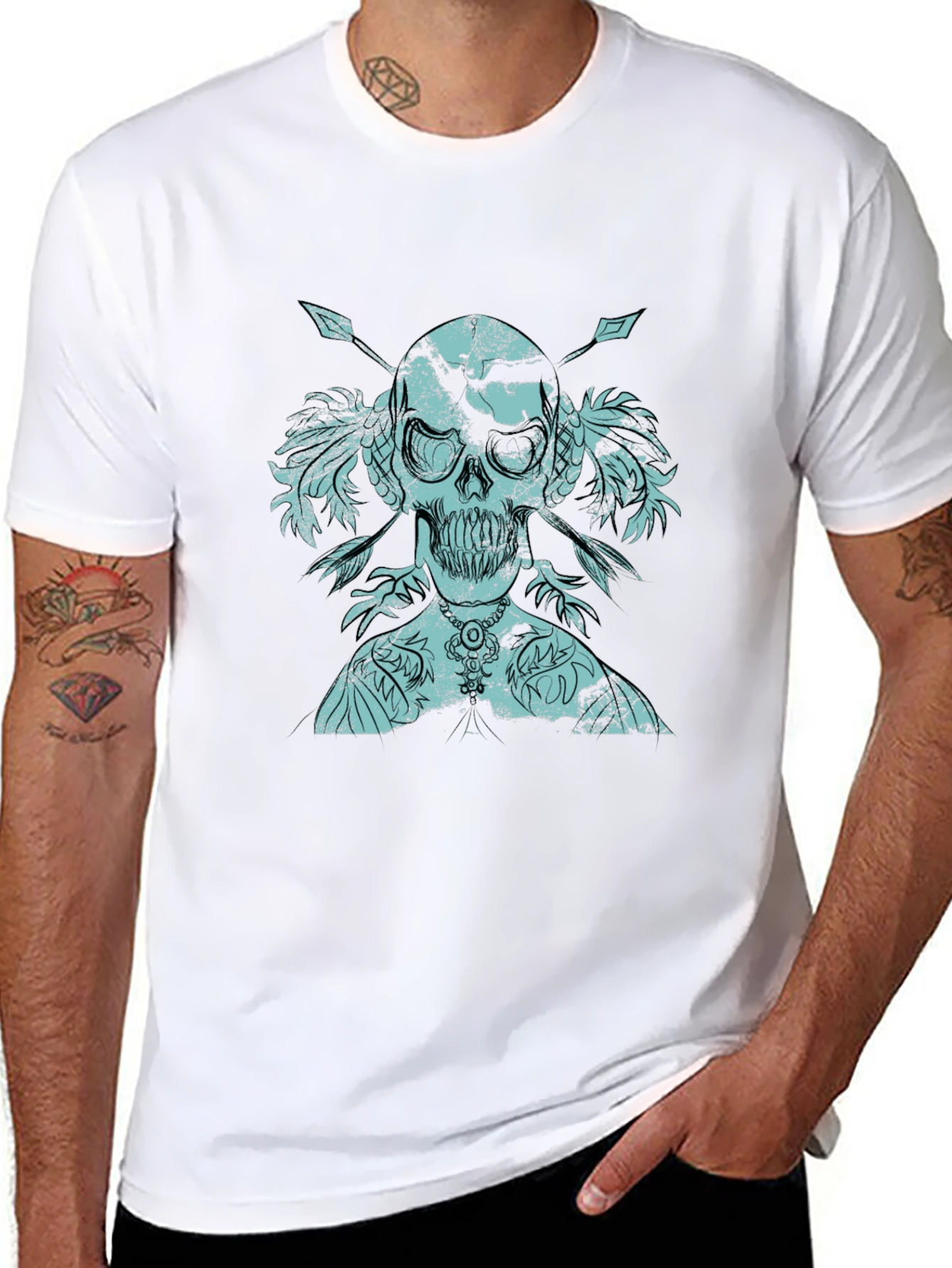 Skull & Arrows Graphic Print Tee
