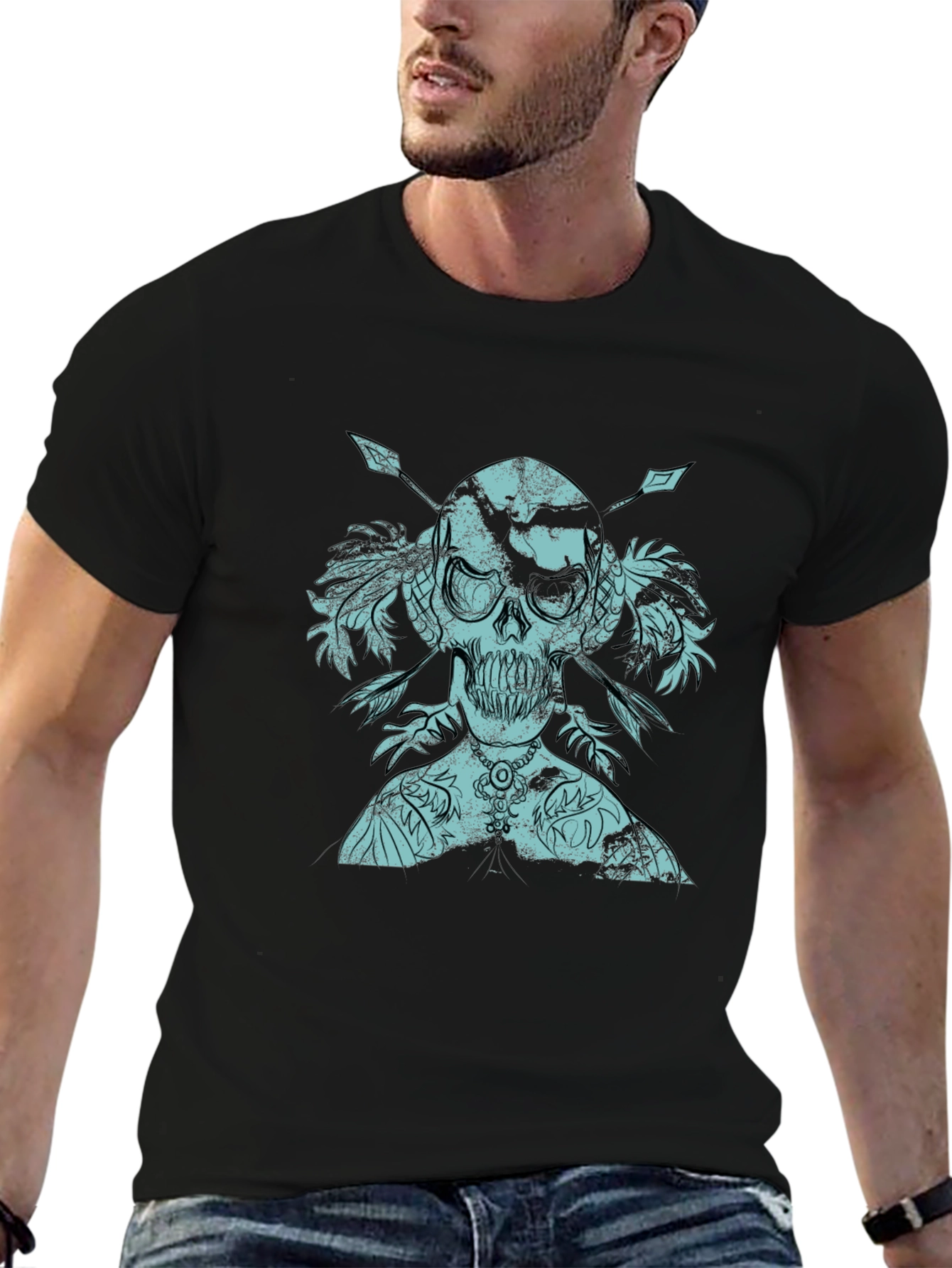 Skull & Arrows Graphic Print Tee