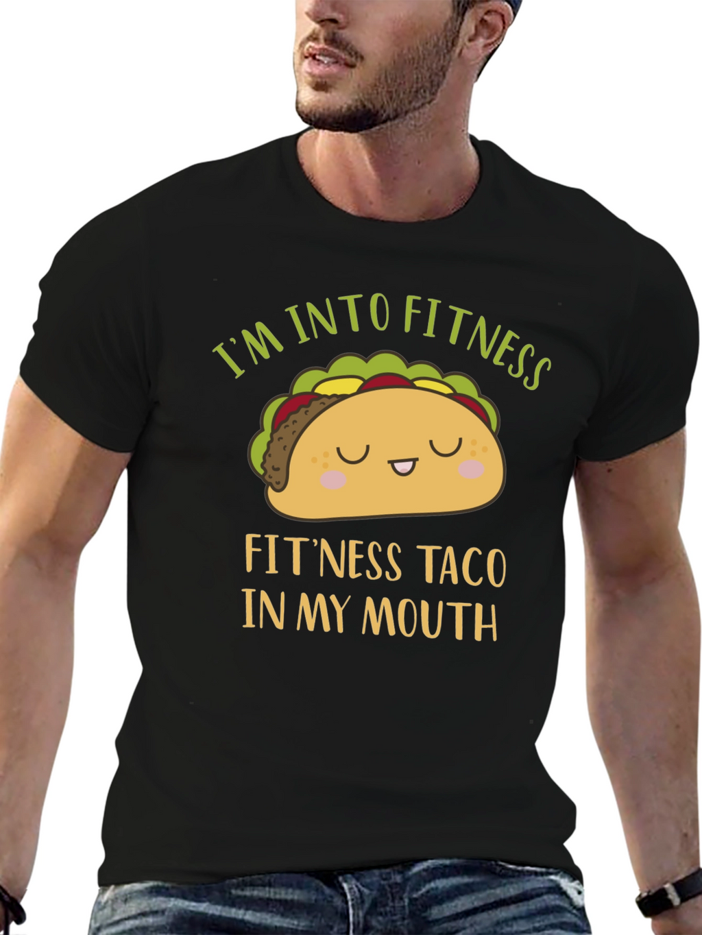 Funny Fitness Taco Graphic Mens T-Shirt