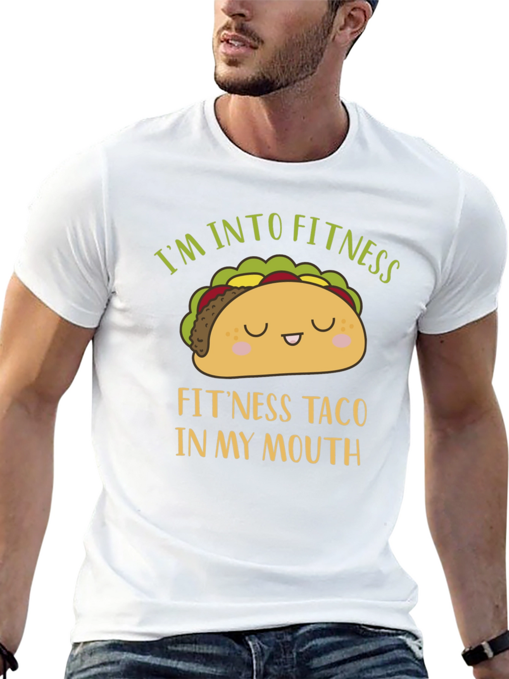 Funny Fitness Taco Graphic Mens T-Shirt