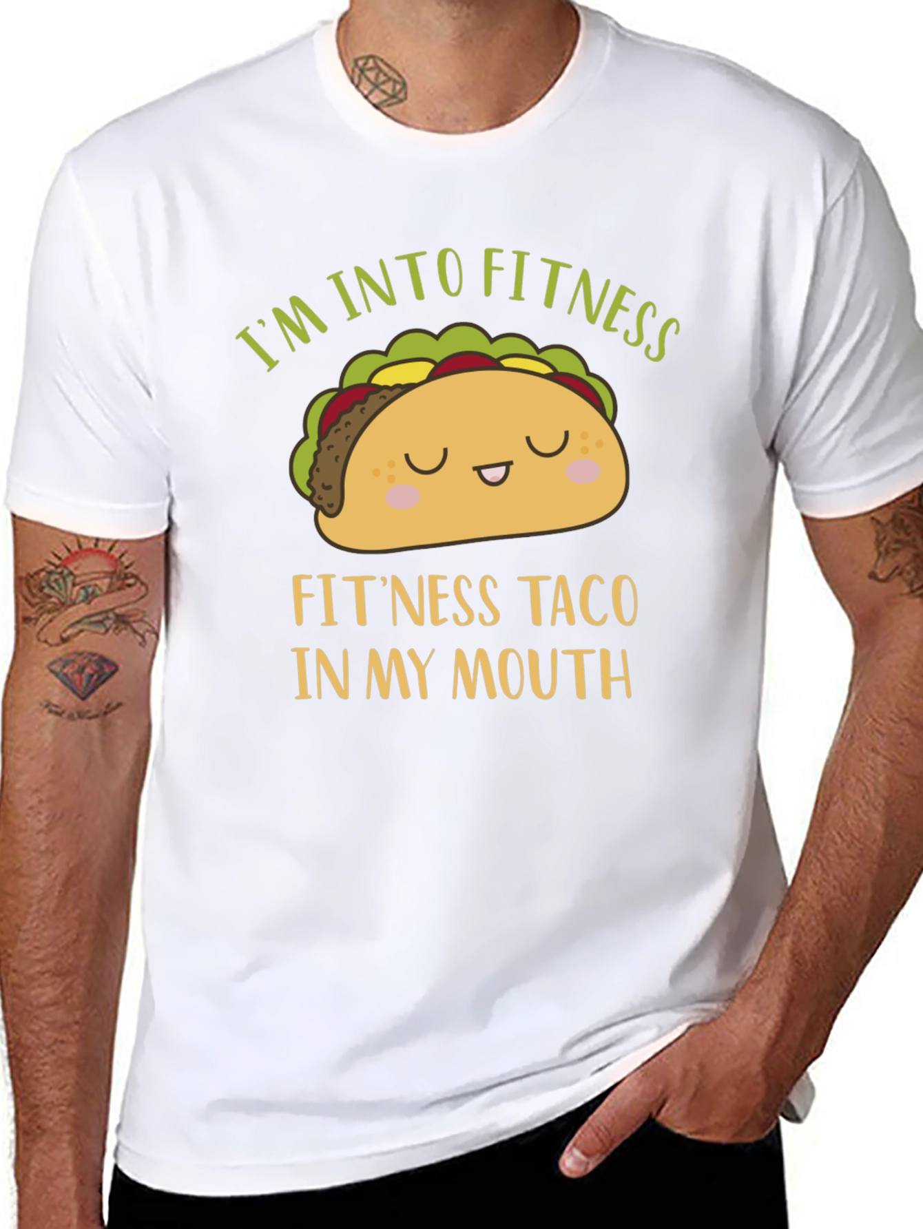 Funny Fitness Taco Graphic Mens T-Shirt