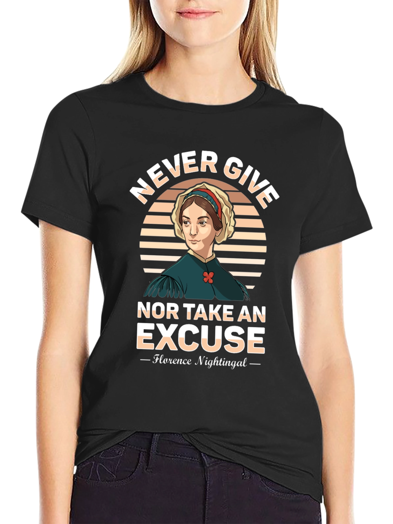 Florence Nightingale T-Shirt - Never Give Up