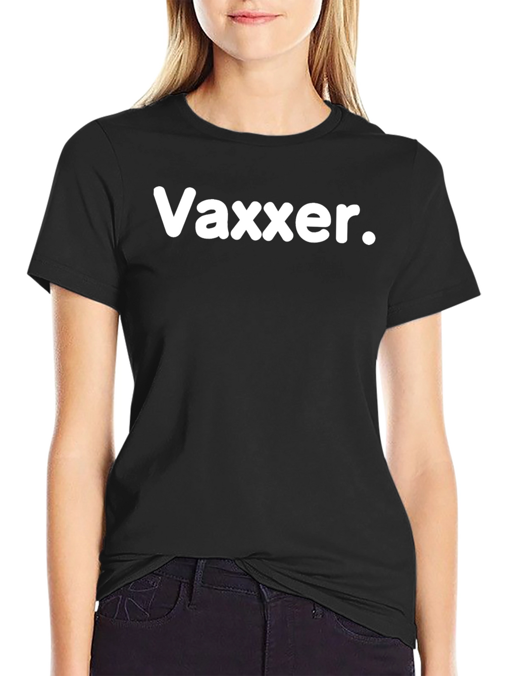 Vaxxer Black Cotton T-Shirt - Bold Statement Tee