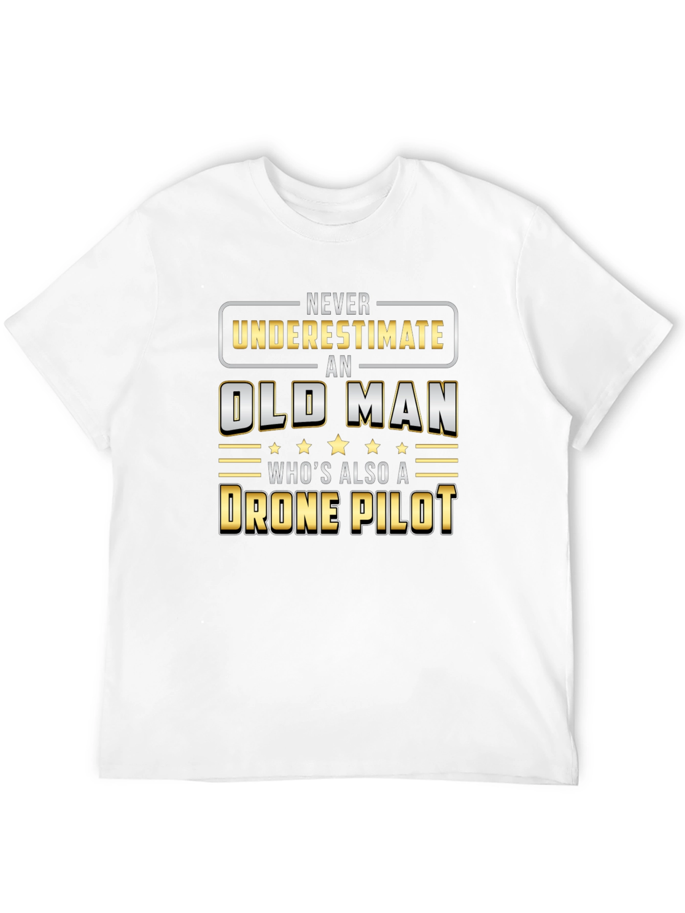 Old Man Drone Pilot Tee - Funny Graphic T-Shirt