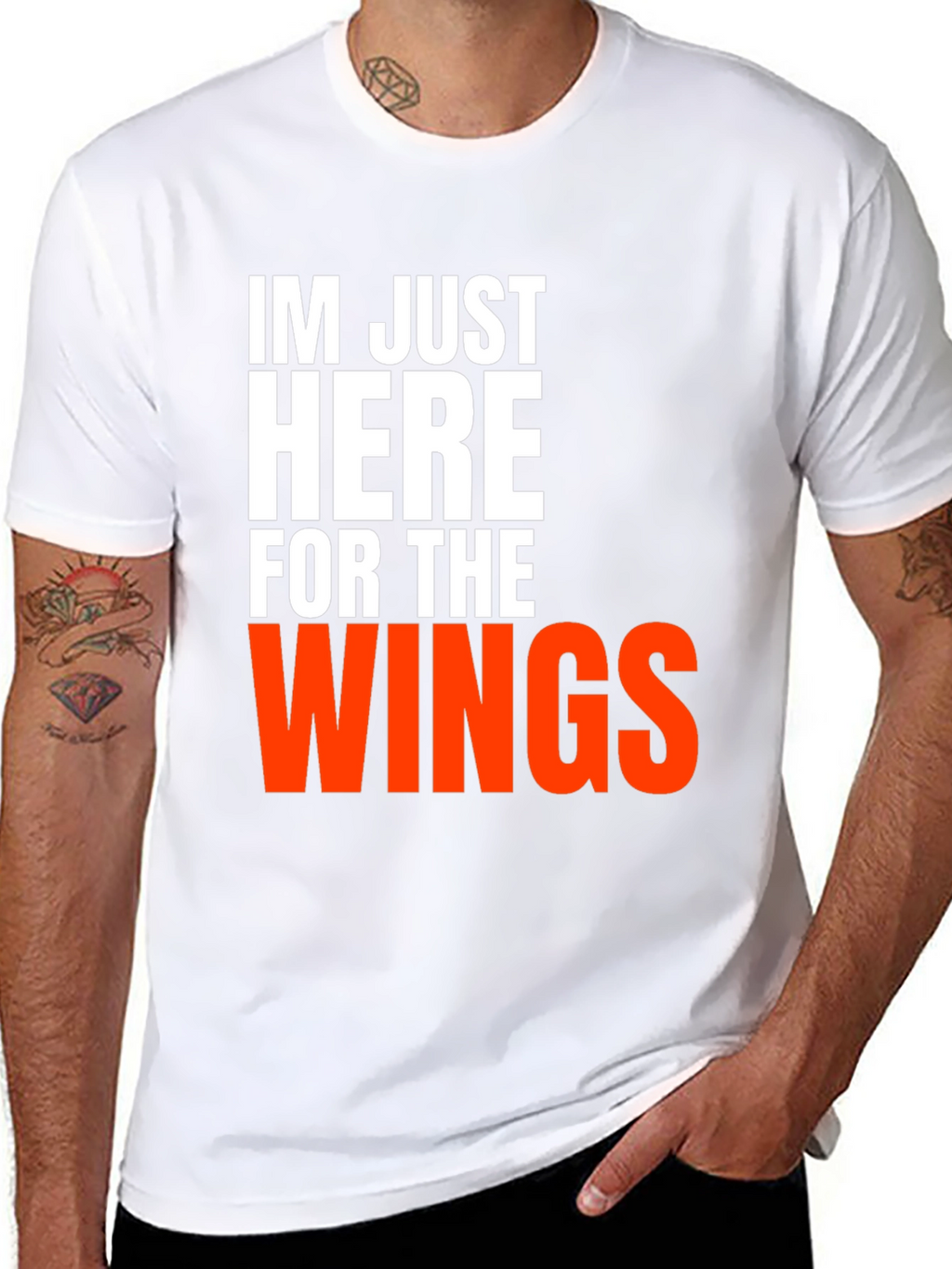 Funny Wings T-Shirt - Here for the Wings