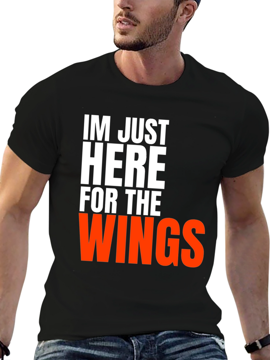 Funny Wings T-Shirt - Here for the Wings