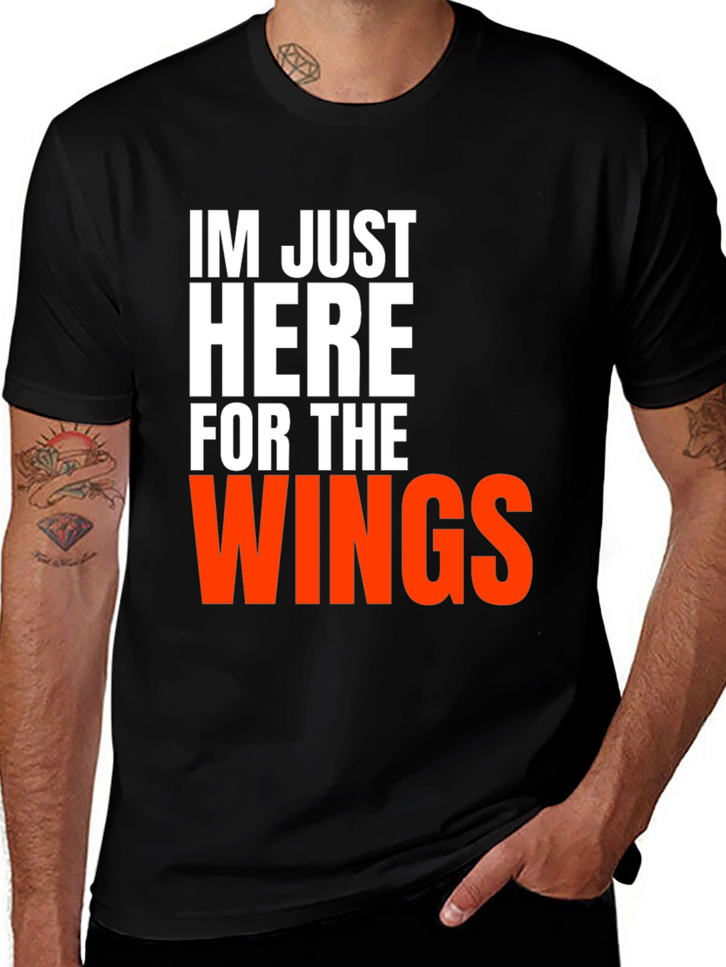 Funny Wings T-Shirt - Here for the Wings