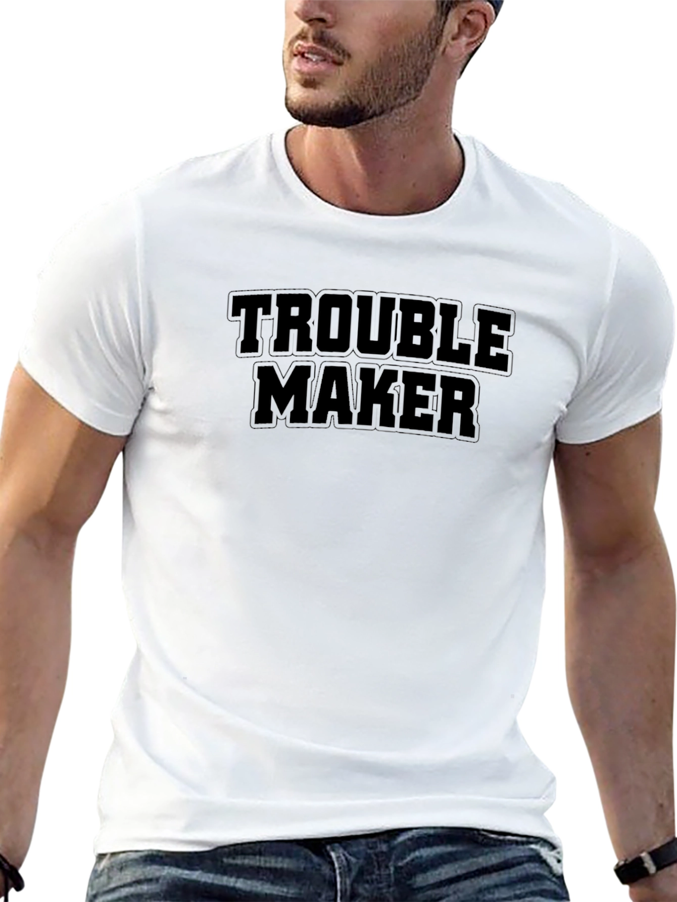 Trouble Maker Black T-Shirt - Bold Statement Tee