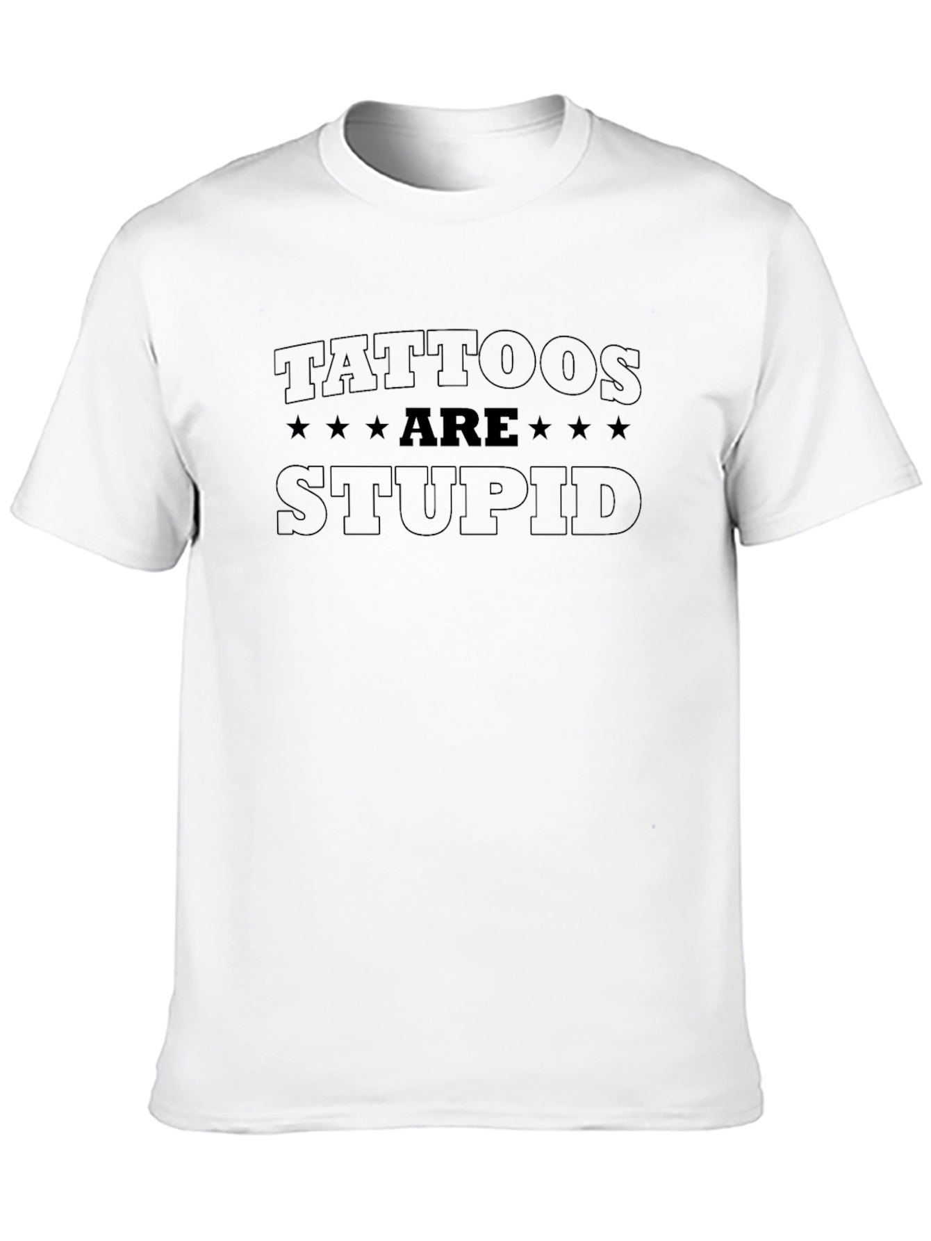 Tattoos Are Stupid Black Crewneck T-Shirt