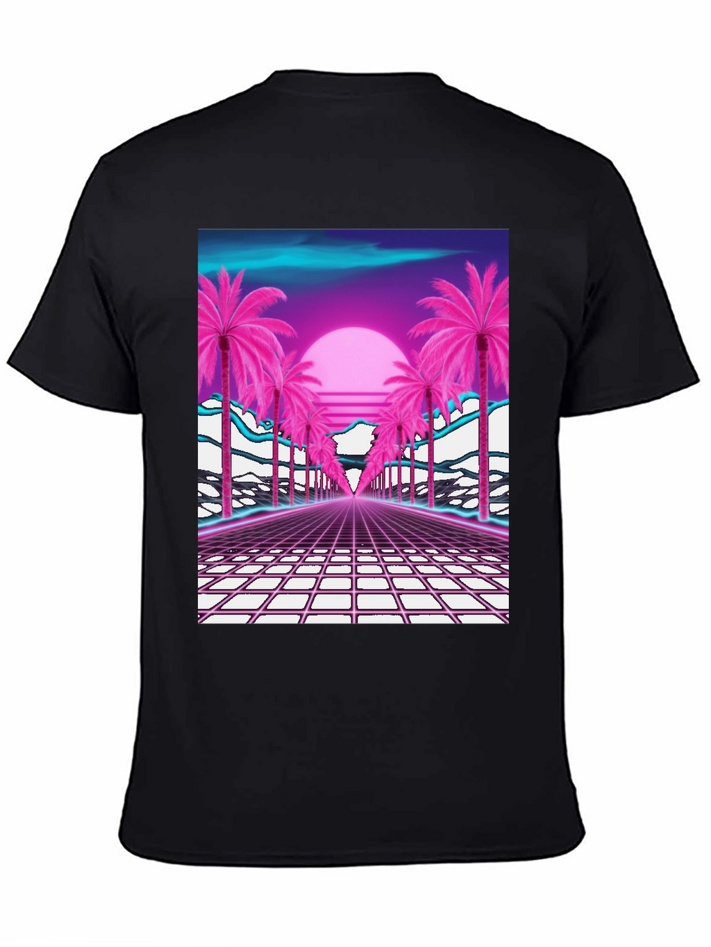 Retro Sunset Palm Tree T-Shirt - Vaporwave Style