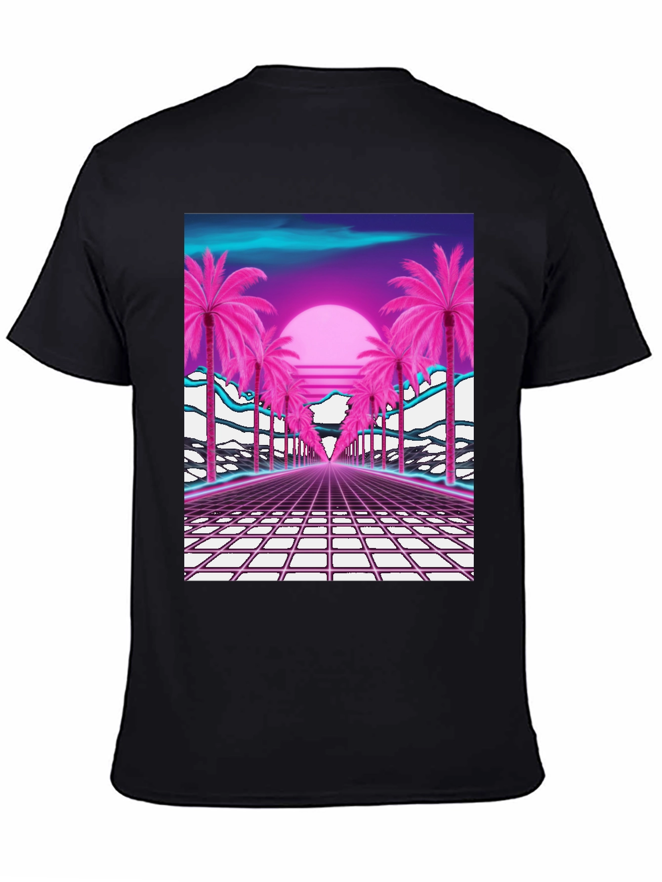 Retro Sunset Palm Tree T-Shirt - Vaporwave Style