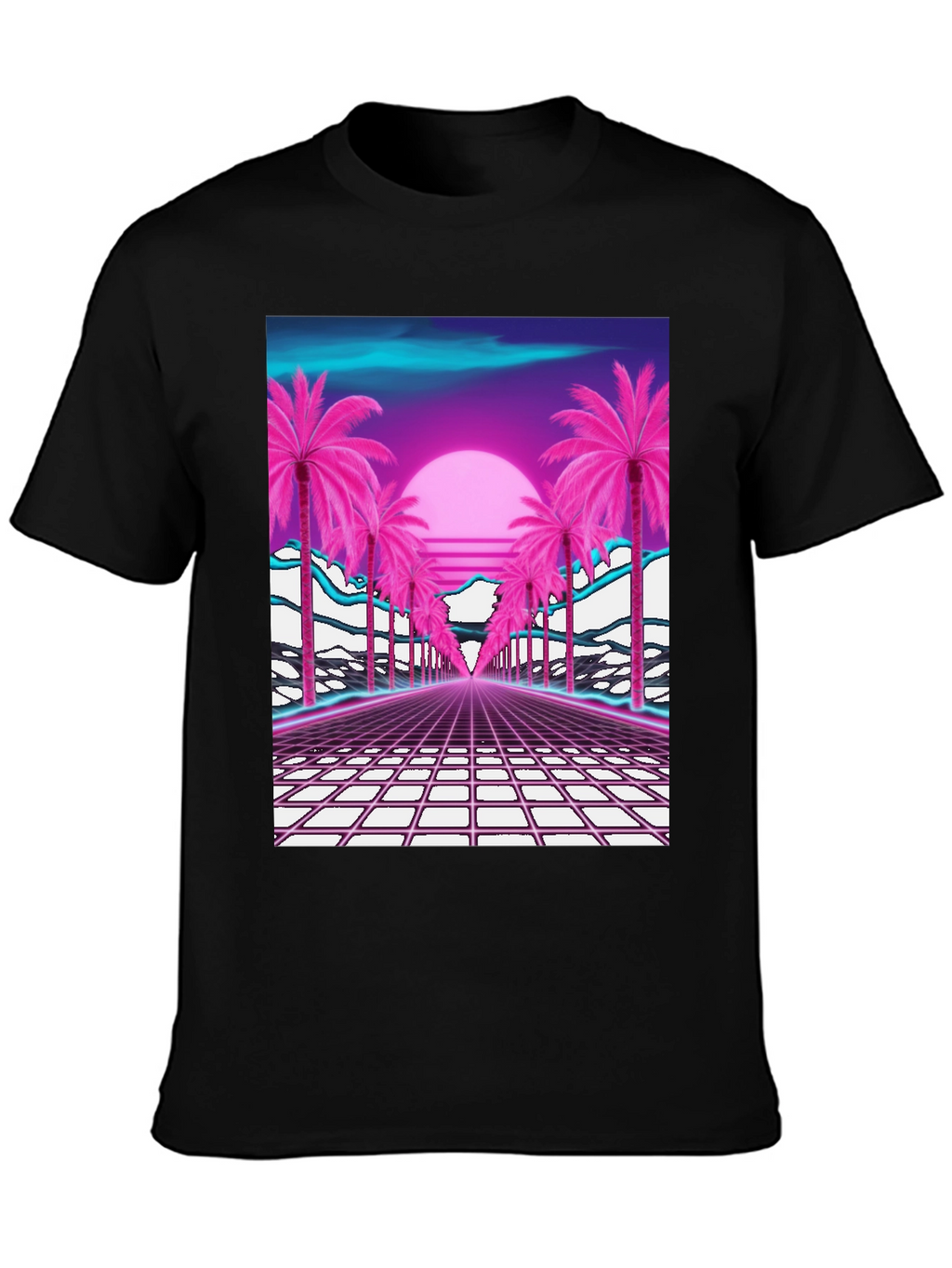 Retro Sunset Palm Tree T-Shirt - Vaporwave Style