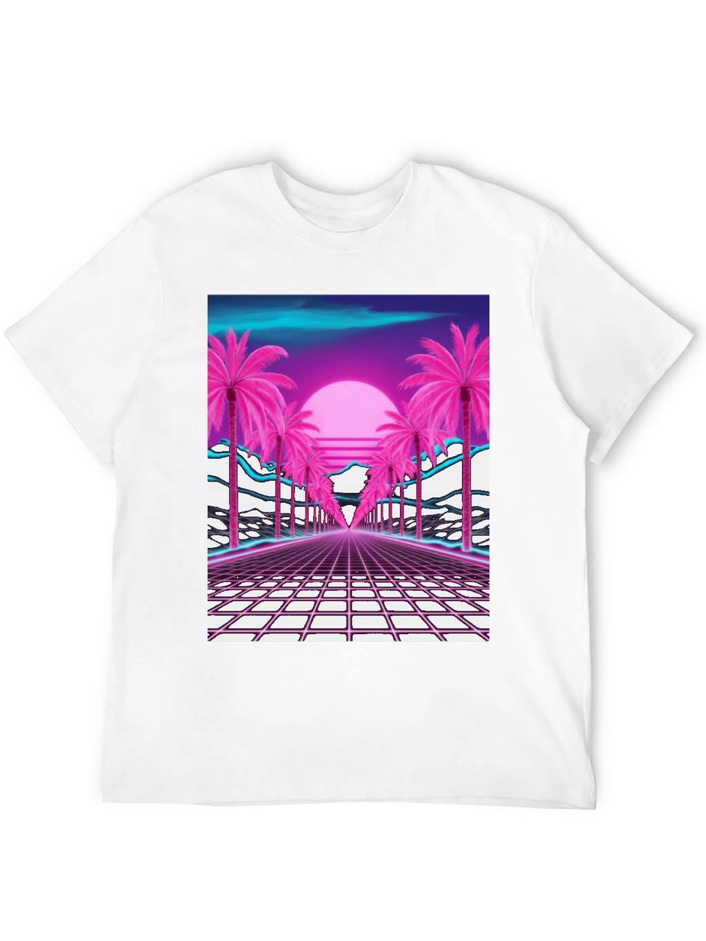 Retro Sunset Palm Tree T-Shirt - Vaporwave Style