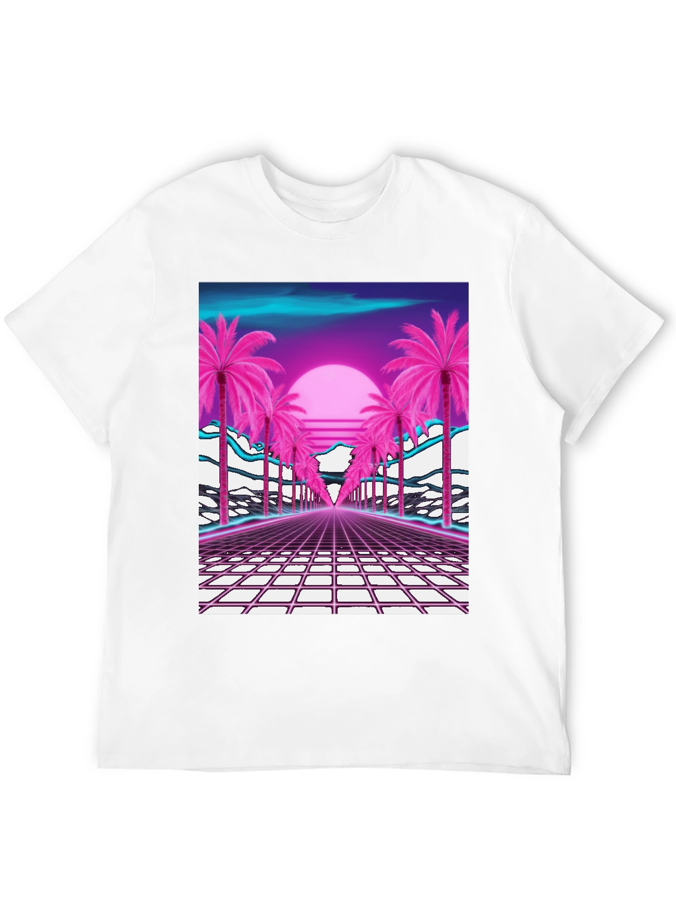 Retro Sunset Palm Tree T-Shirt - Vaporwave Style