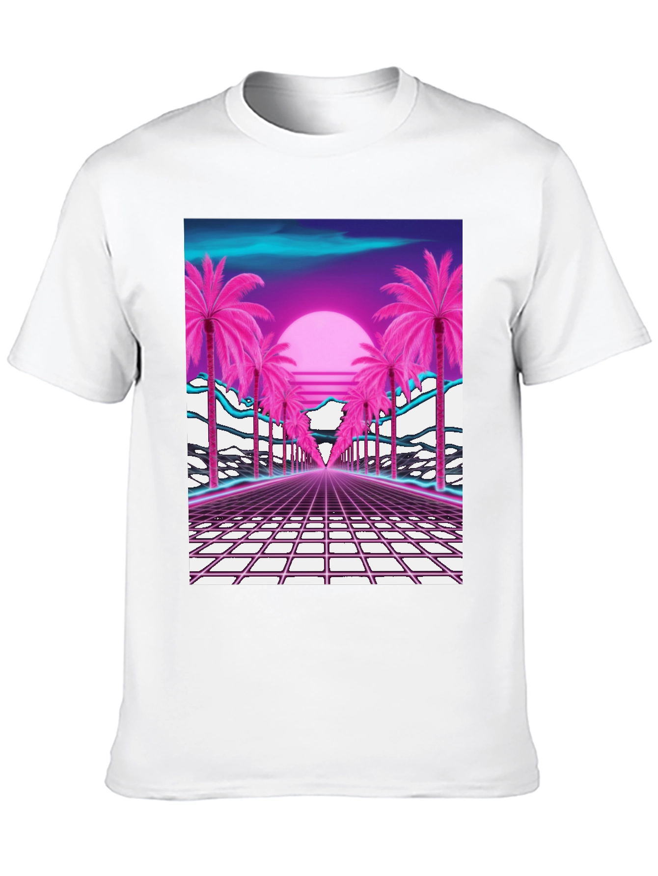 Retro Sunset Palm Tree T-Shirt - Vaporwave Style