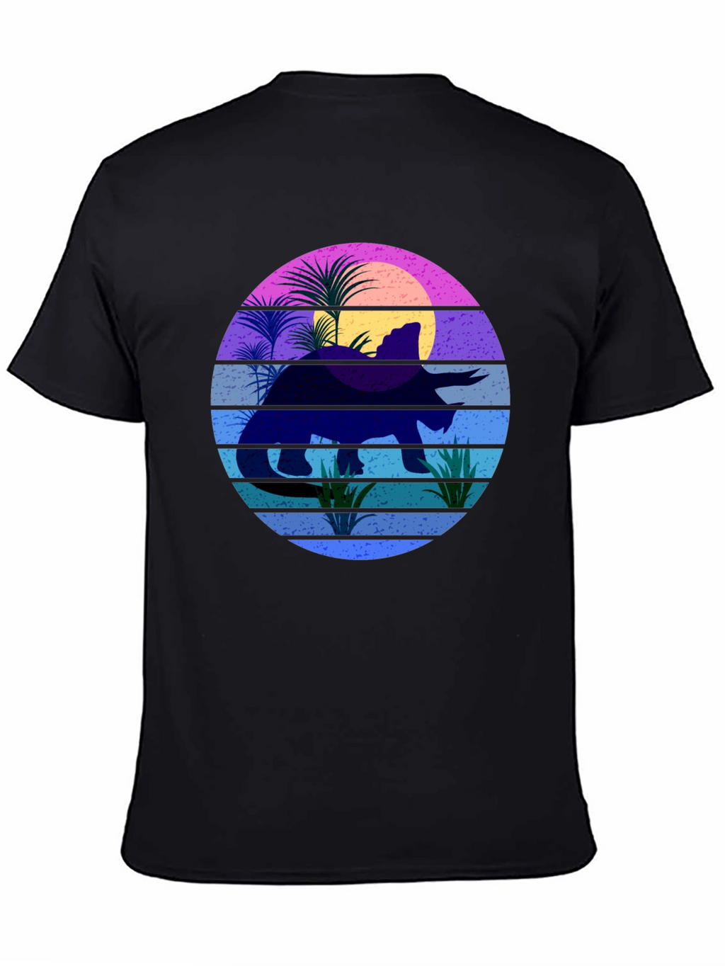 Retro Dinosaur Sunset Graphic T-Shirt