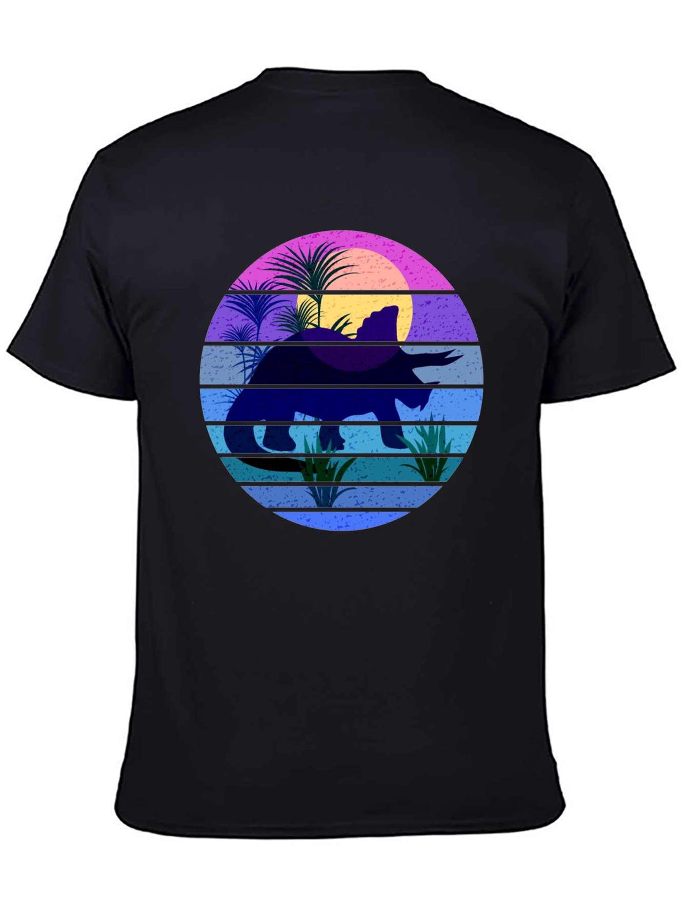 Retro Dinosaur Sunset Graphic T-Shirt