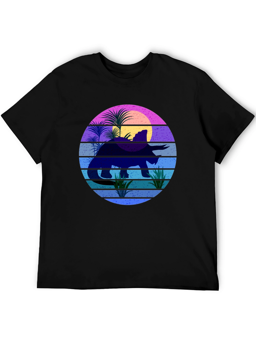 Retro Dinosaur Sunset Graphic T-Shirt
