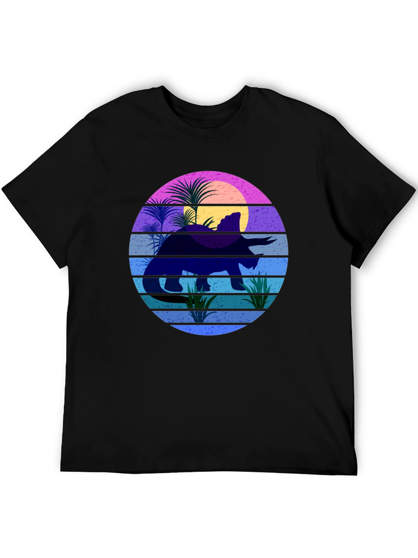 Retro Dinosaur Sunset Graphic T-Shirt