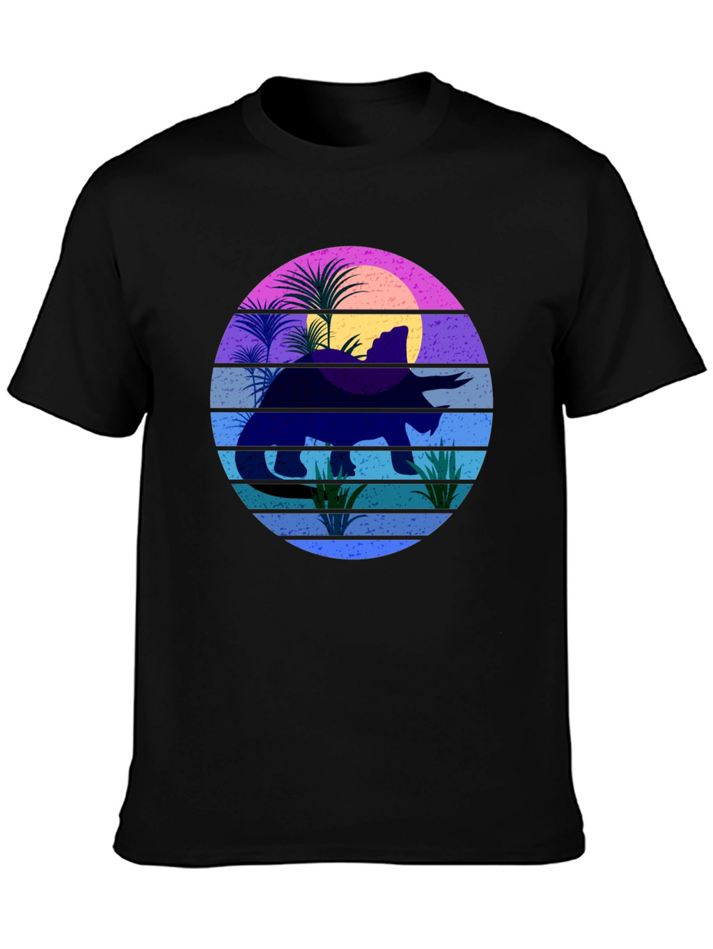 Retro Dinosaur Sunset Graphic T-Shirt