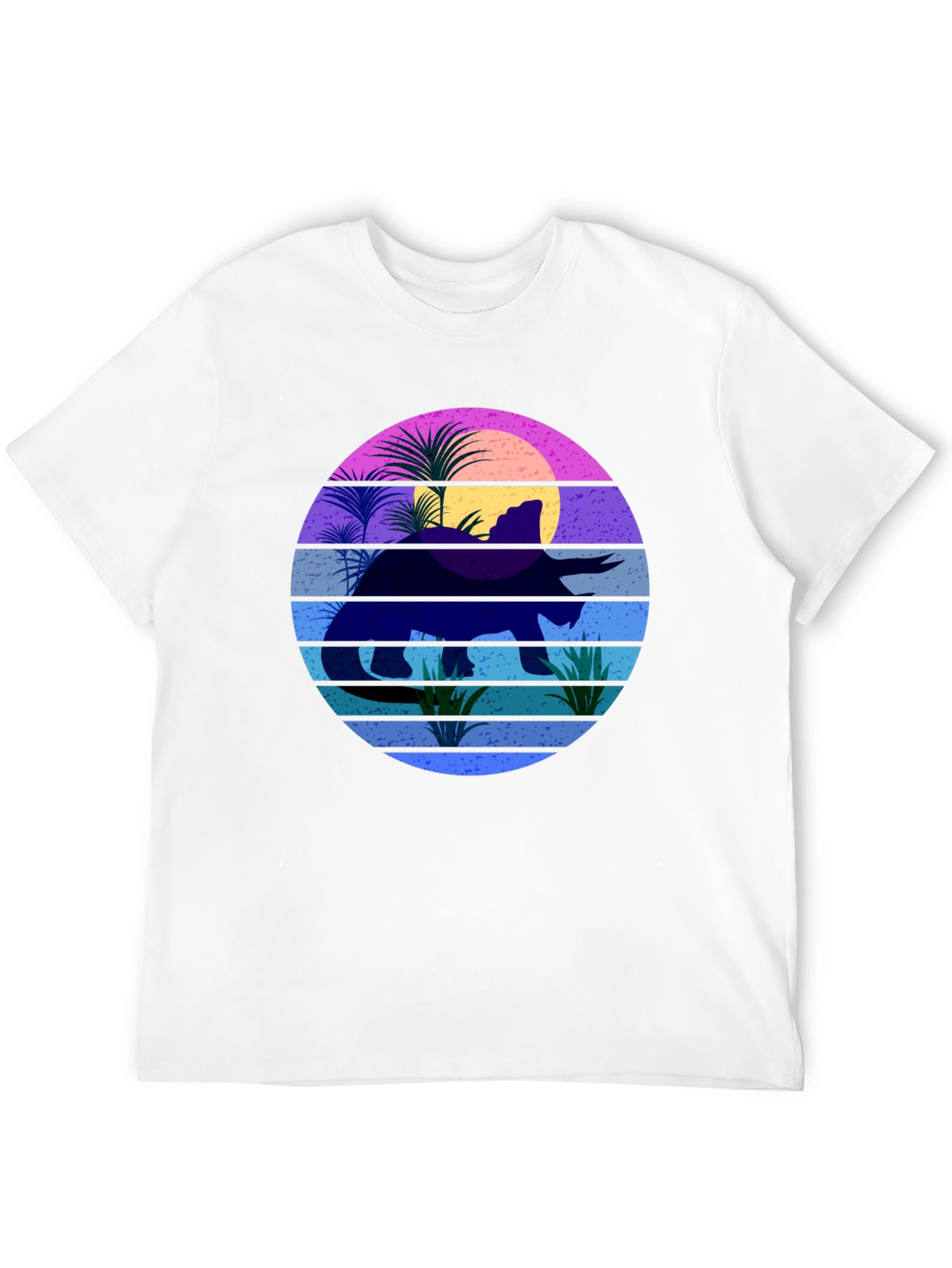 Retro Dinosaur Sunset Graphic T-Shirt