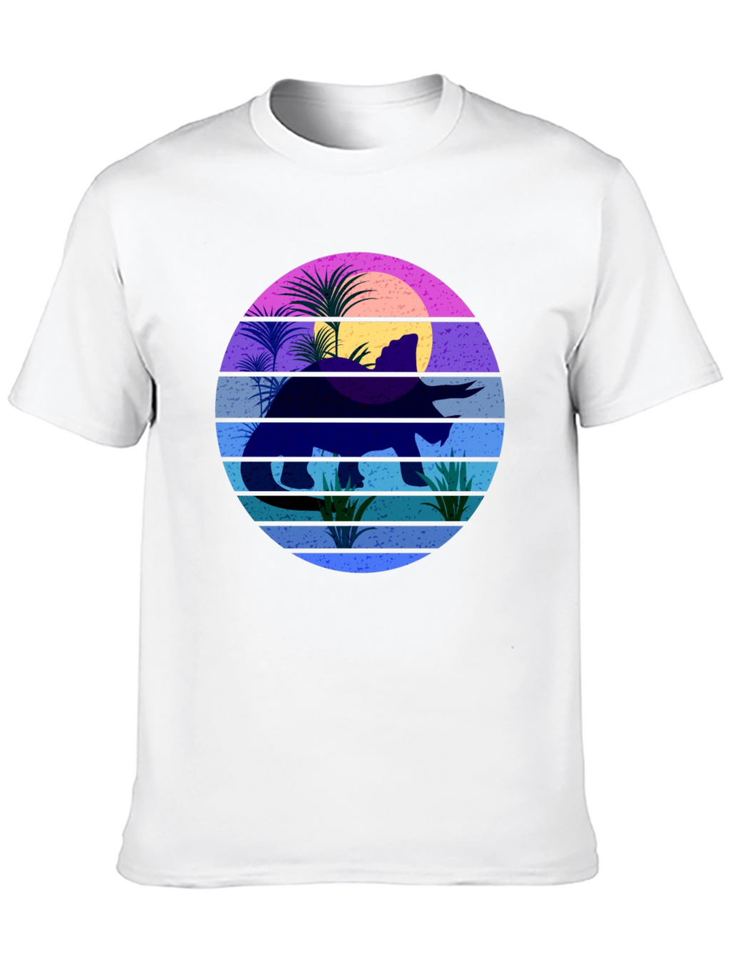 Retro Dinosaur Sunset Graphic T-Shirt