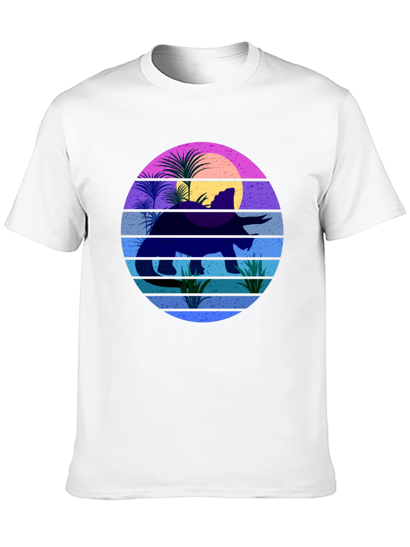 Retro Dinosaur Sunset Graphic T-Shirt
