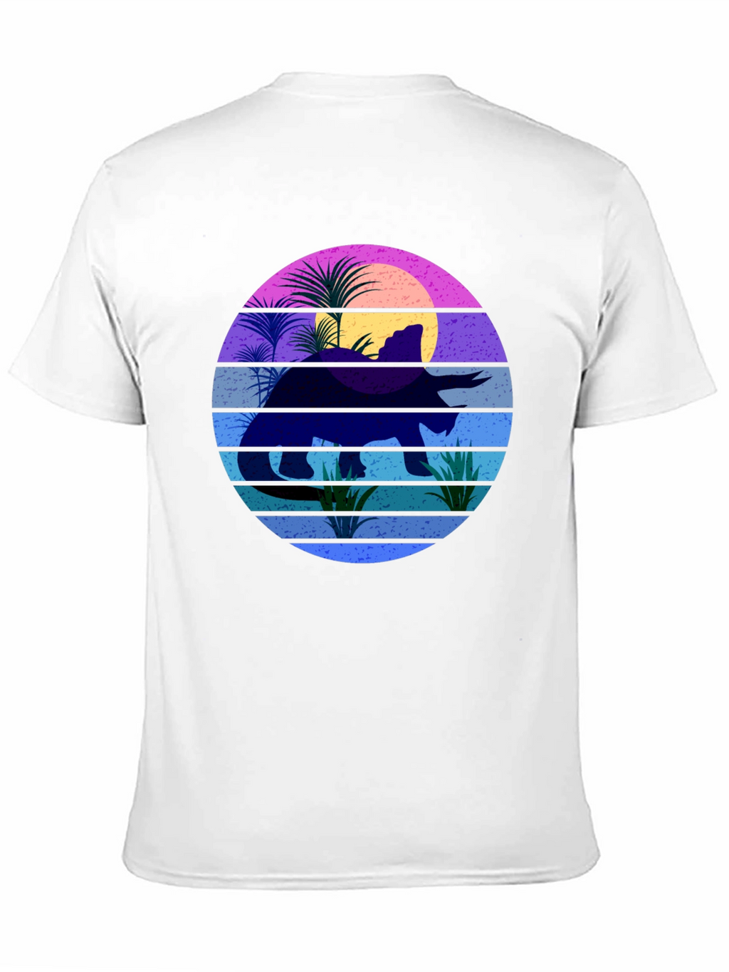 Retro Dinosaur Sunset Graphic T-Shirt