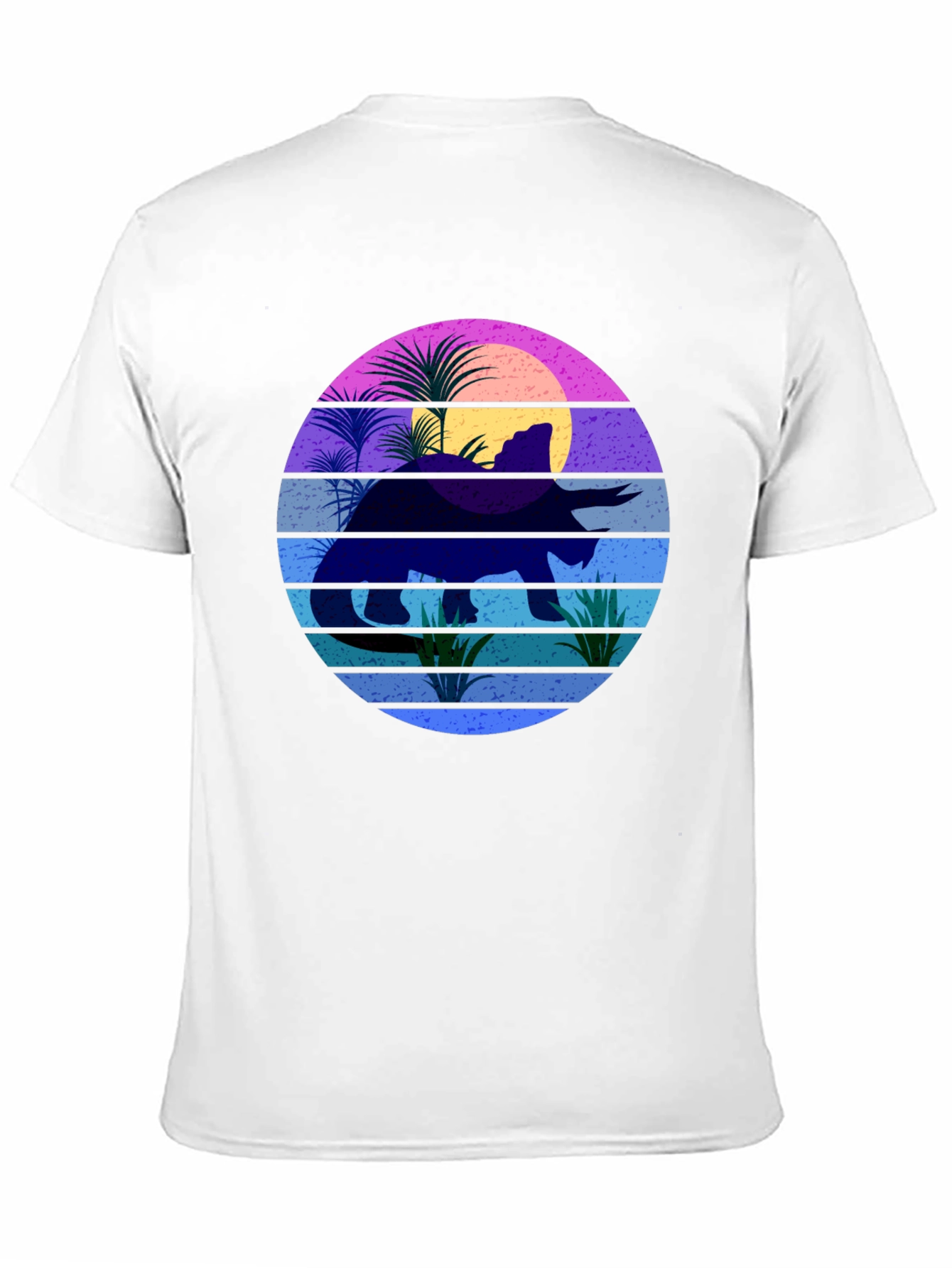 Retro Dinosaur Sunset Graphic T-Shirt