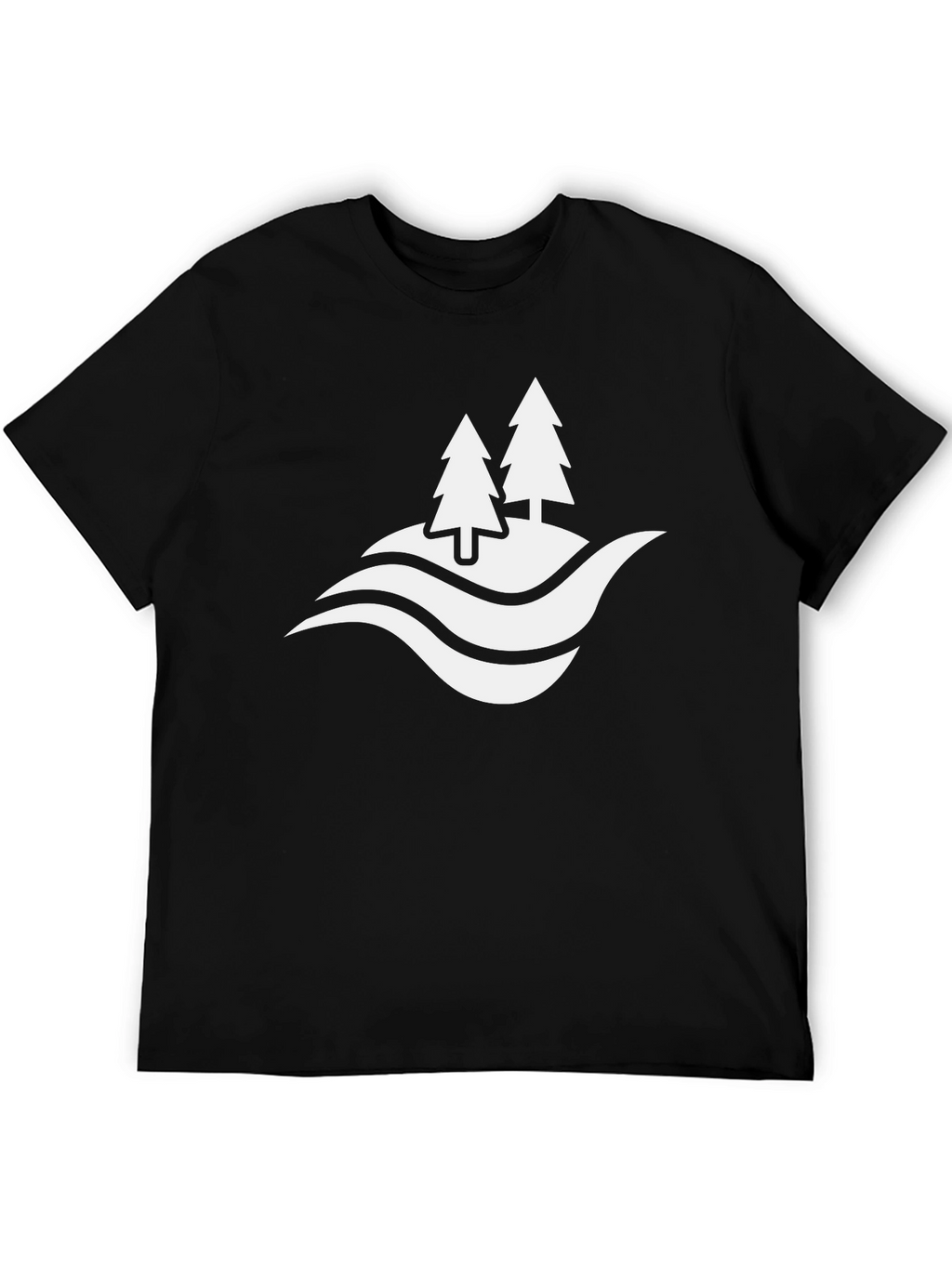 Nature Scene Graphic Black T-Shirt