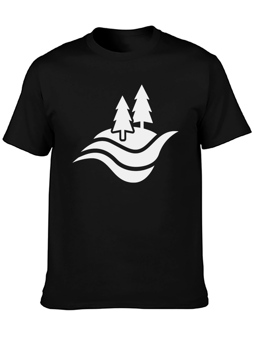 Nature Scene Graphic Black T-Shirt